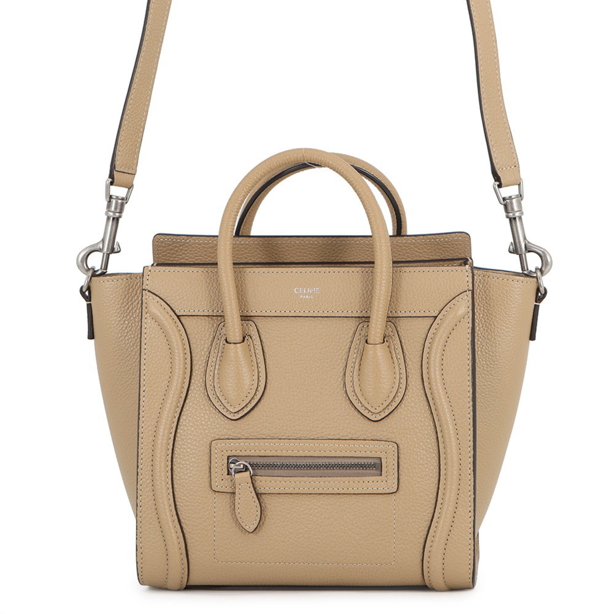 Celine Luggage Silver Leather Handbag (Pre-Owned)