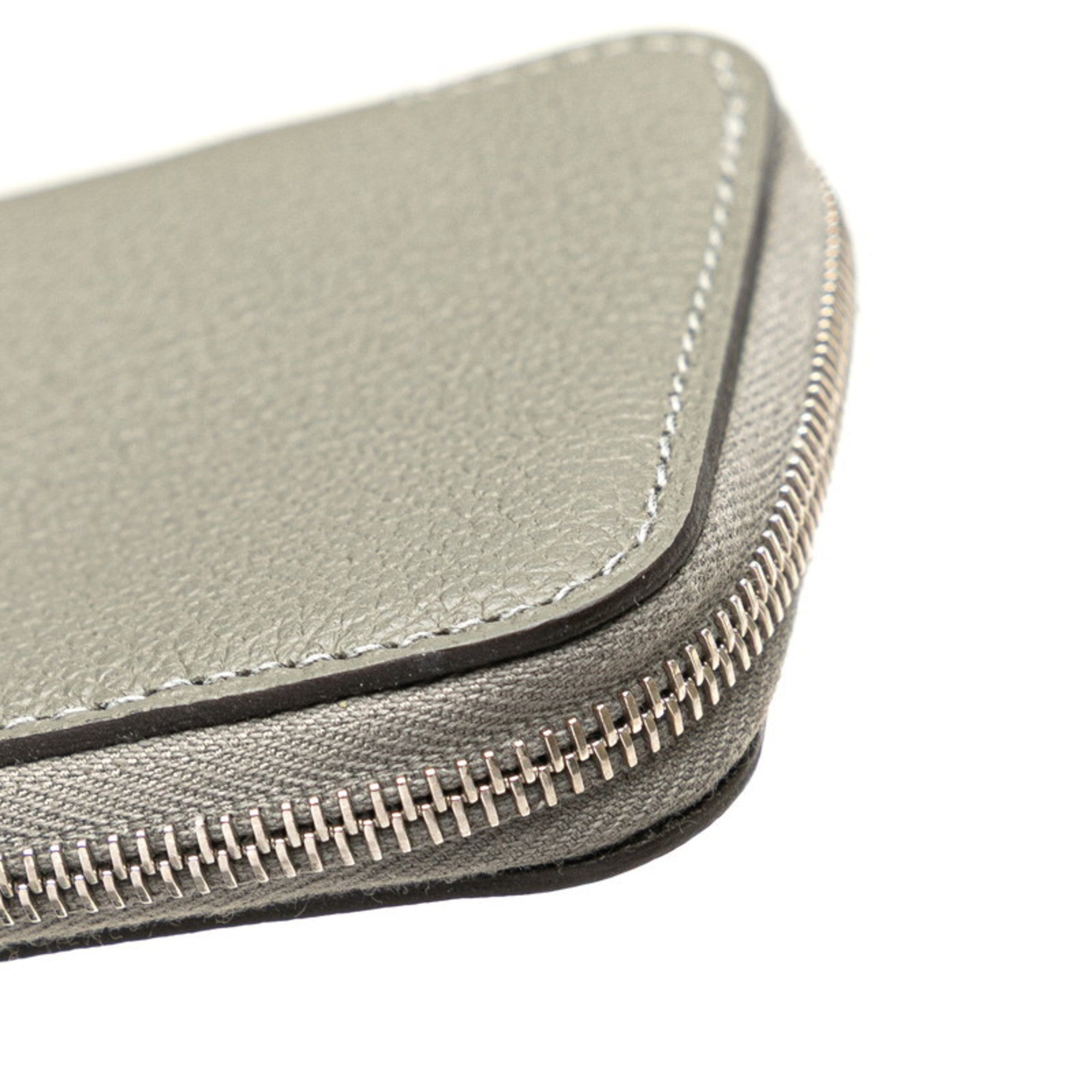 Hermes Azap Gray Coin Purse/Coin Case (Pre-Owned)