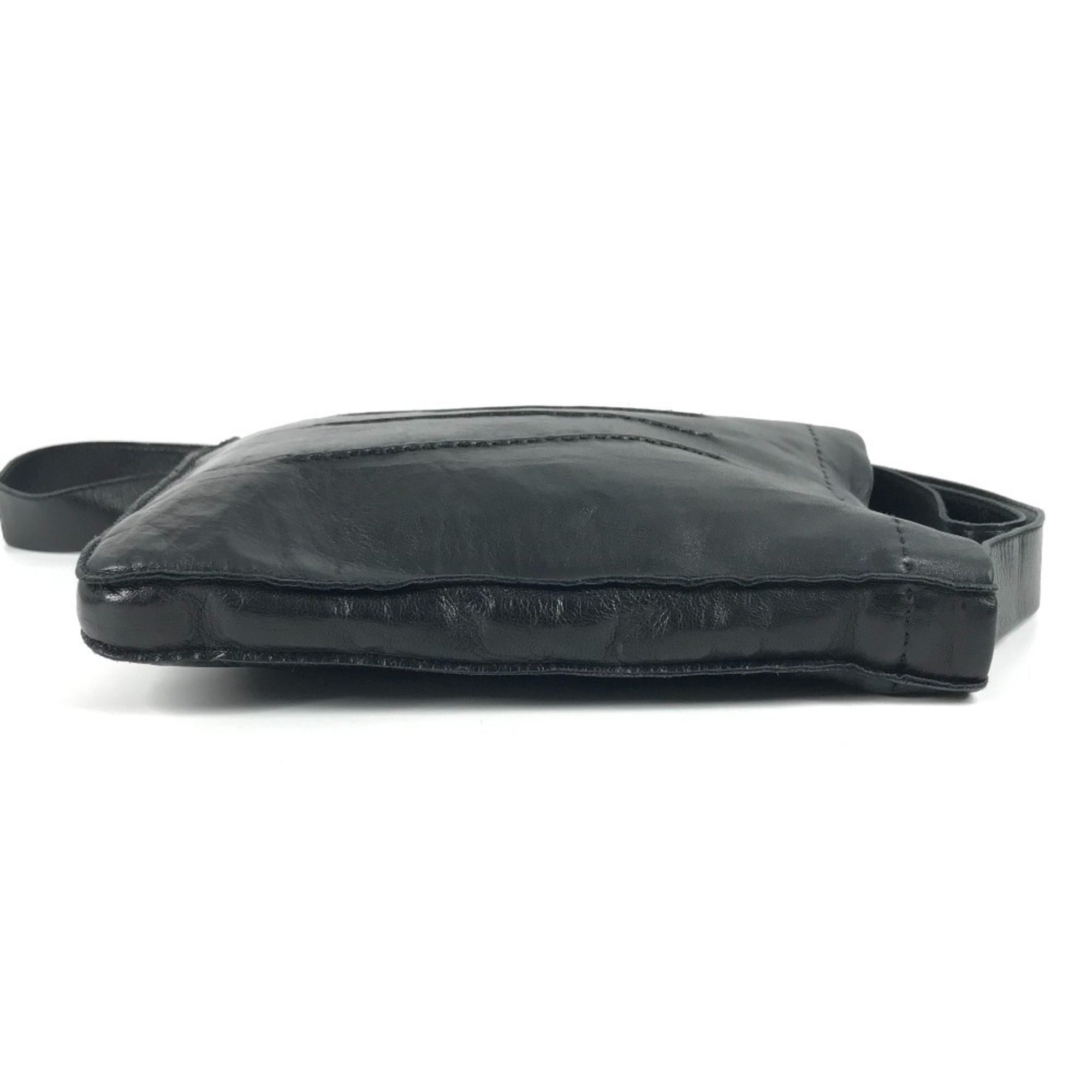 Hermes Toudou Black Leather Pochette Shoulder Bag (Pre-Owned)