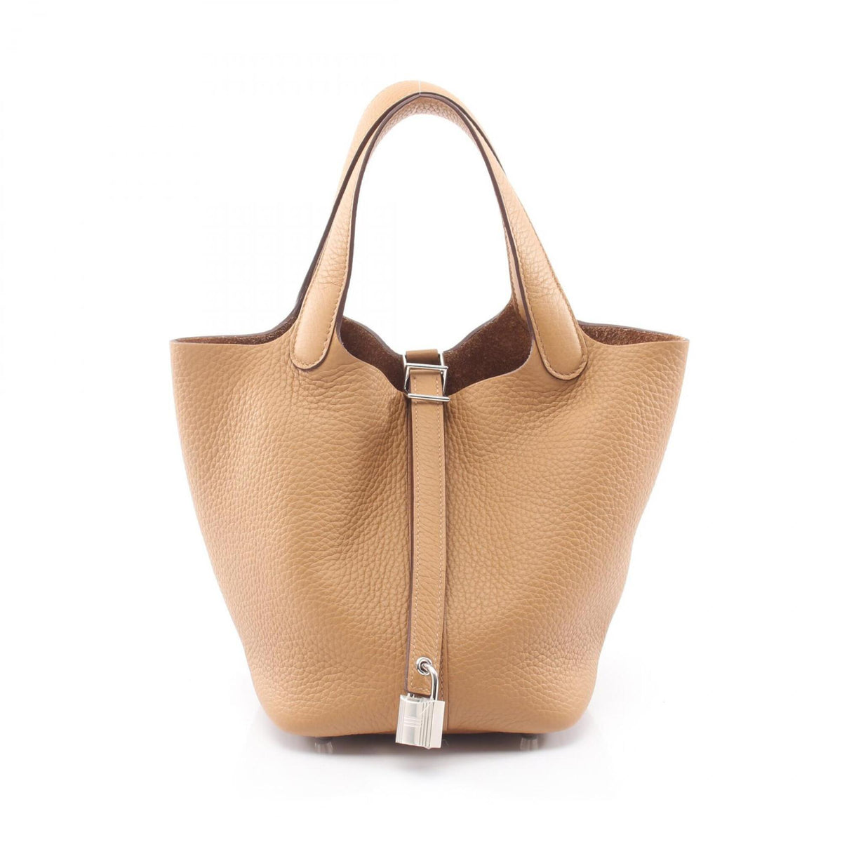 Hermes Beige Taurillon Clemence Leather Handbag (Pre-Owned)