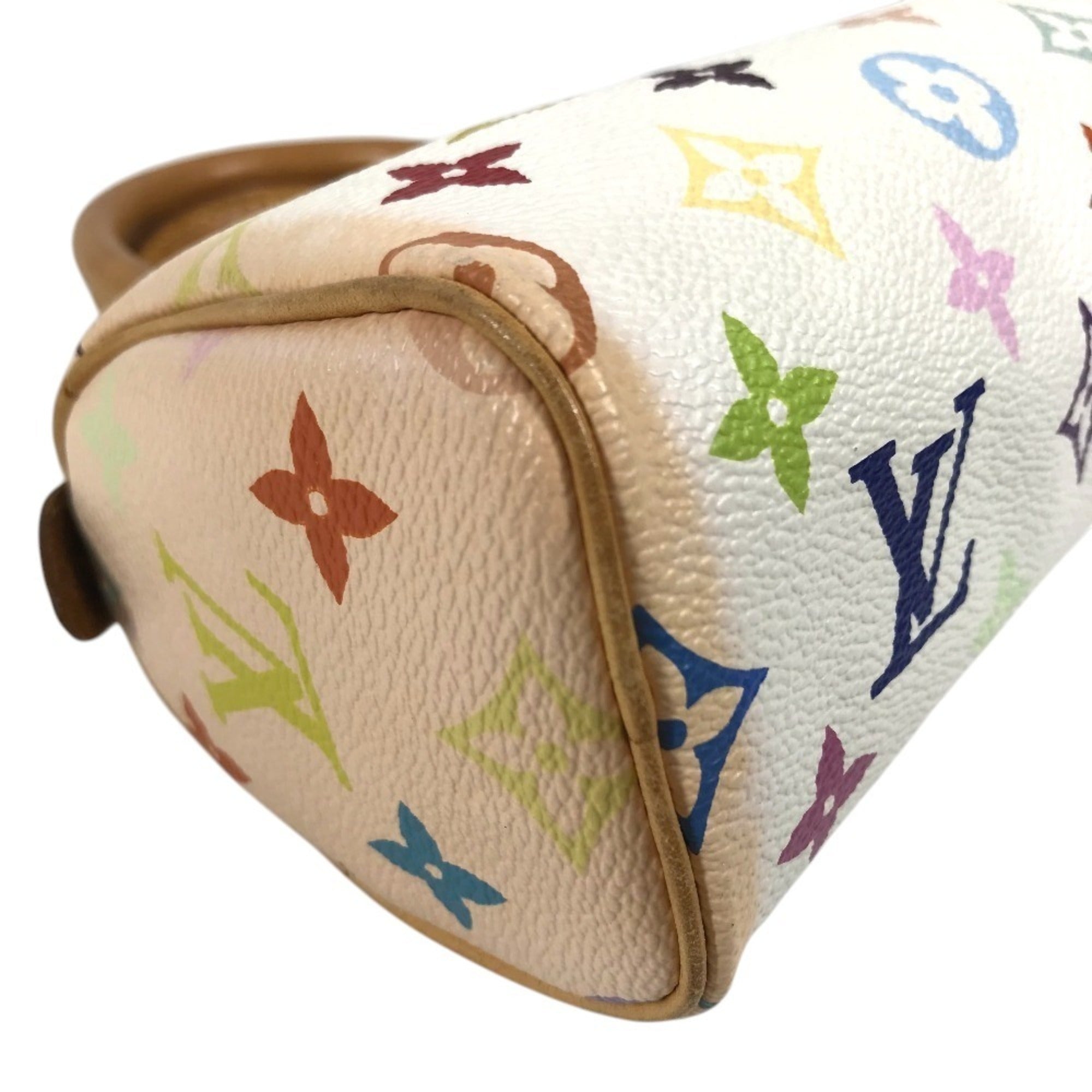 Louis Vuitton Blanc White Monogram Multicolore Canvas Boston Bag Handbag (Pre-Owned)