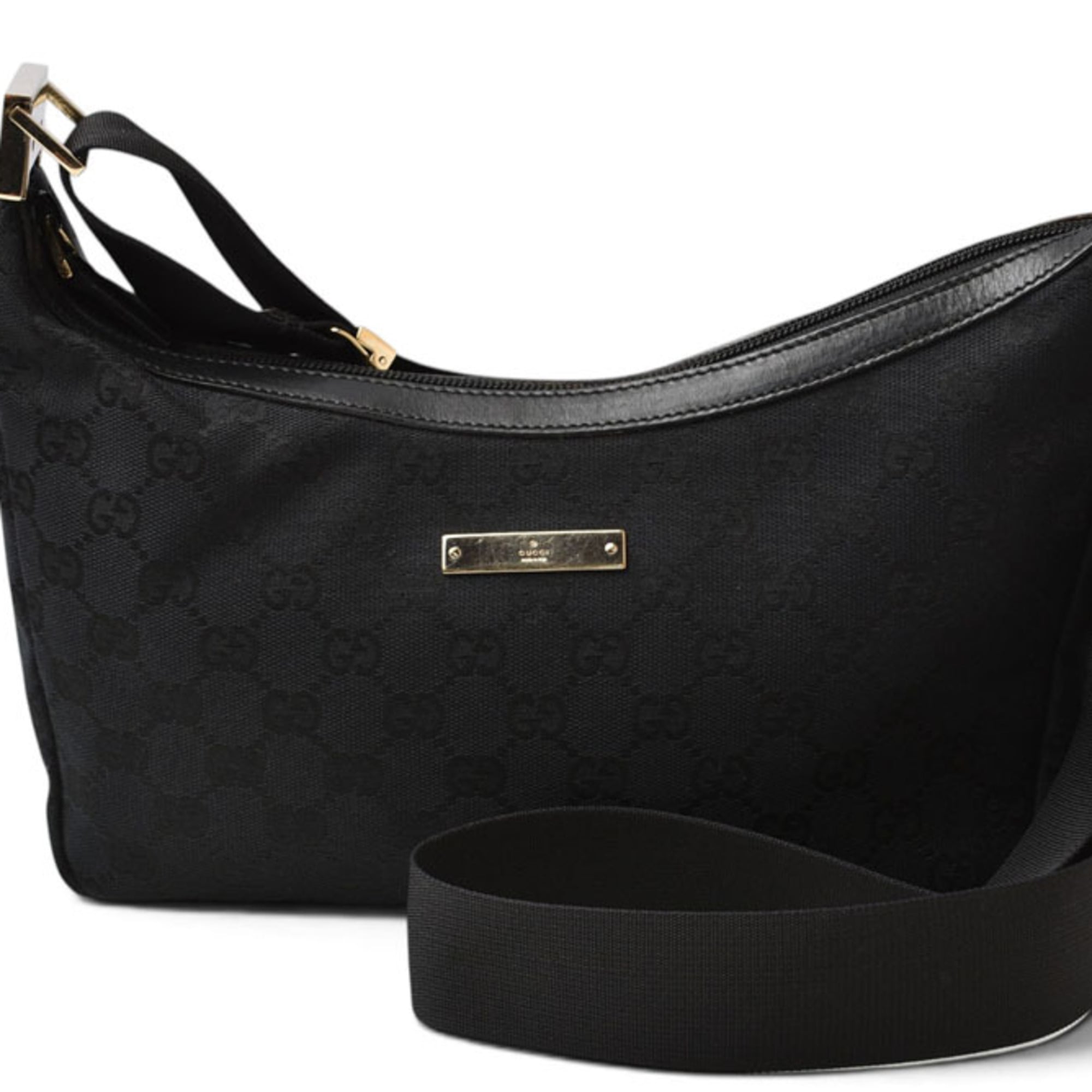 Gucci Black Gg Canvas Shoulder Bag (Pre-Owned)