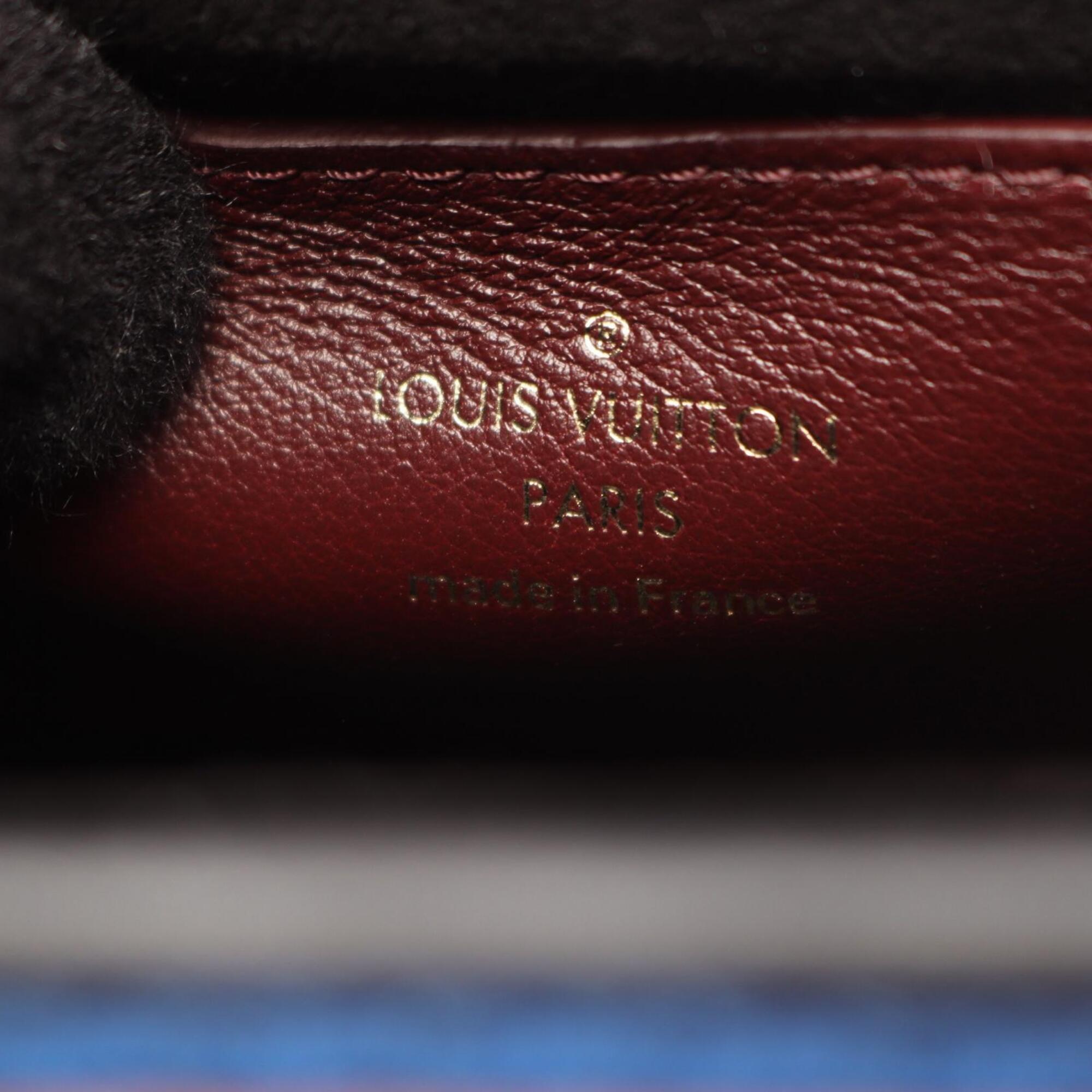 Louis Vuitton Blue Multi-Color Leather Fabric Handbag Shoulder Bag (Pre-Owned)