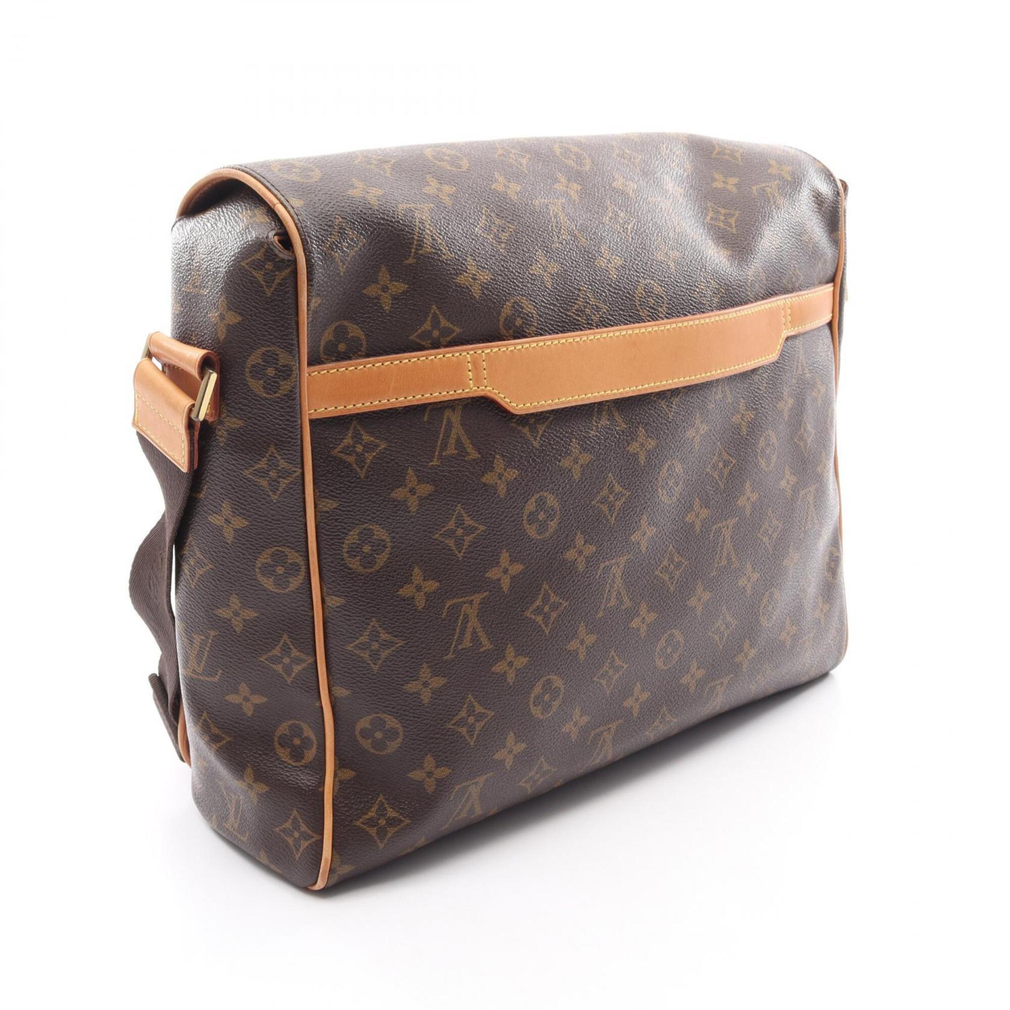 Louis Vuitton Brown Leather Coated Canvas Handbag Shoulder Bag (Pre-Owned)