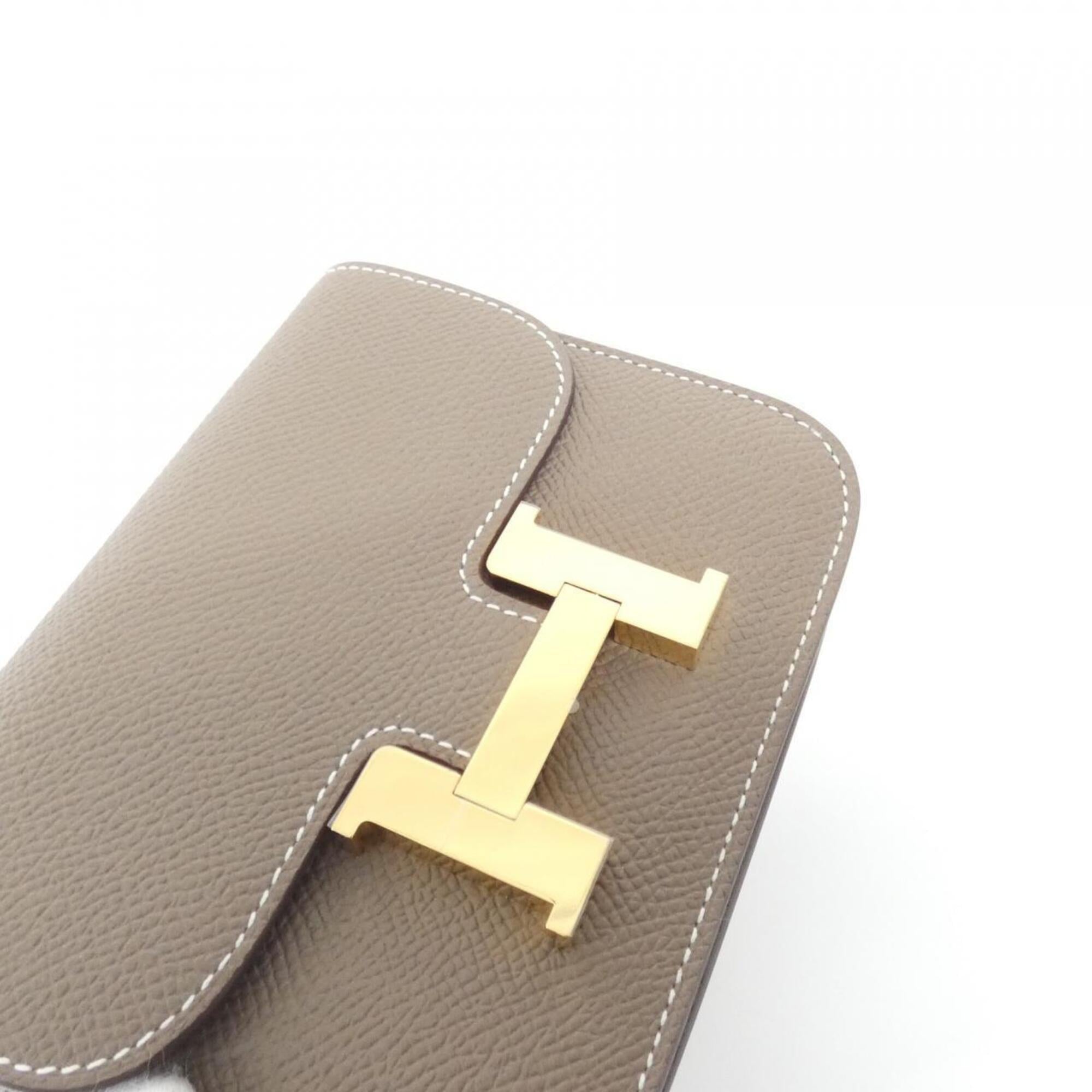 Hermes Etoupe Gray Epsom Leather Coin Purse/Coin Case (Pre-Owned)