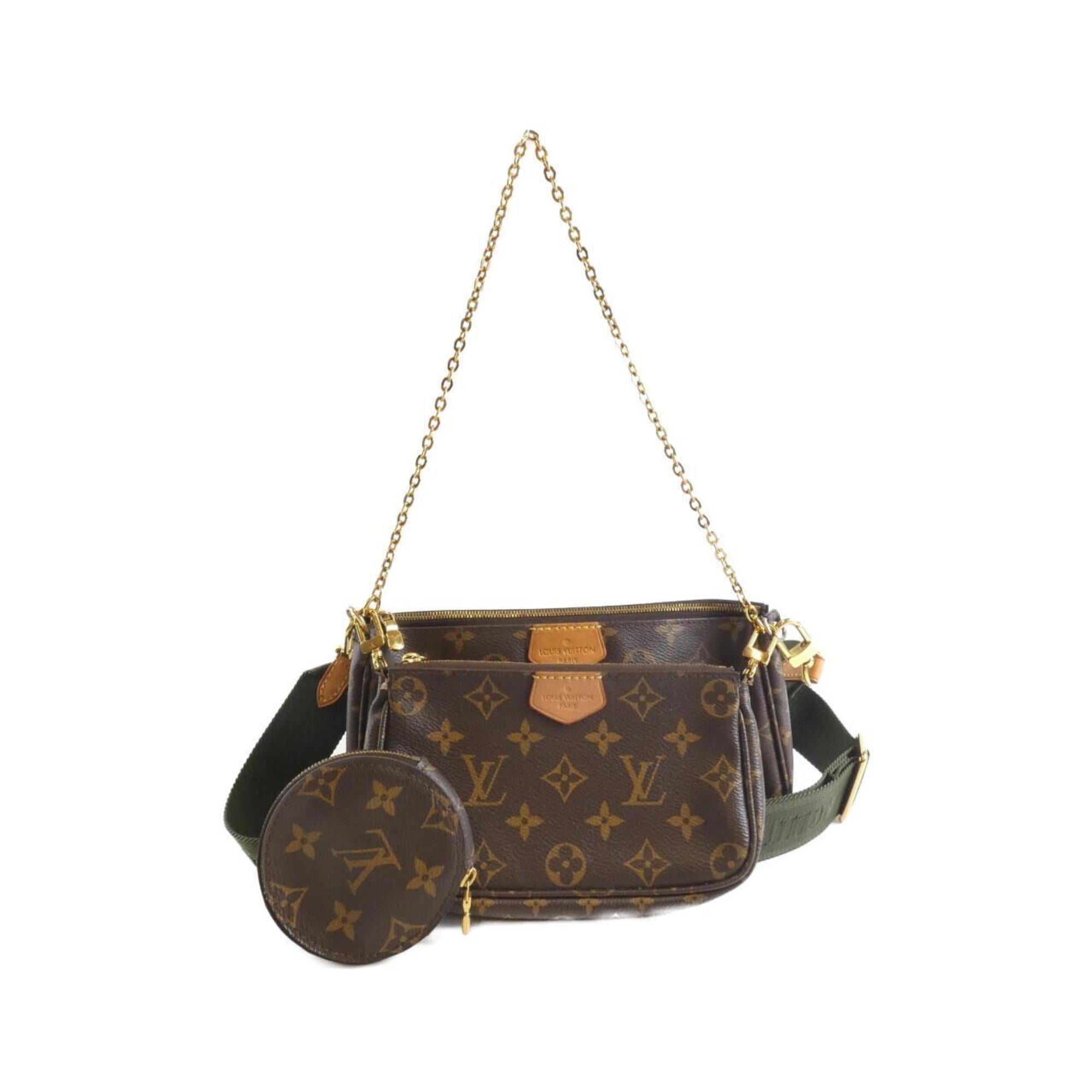 Louis Vuitton Khaki Marron Coated Canvas Pochette Pouch Shoulder Bag (Pre-Owned)