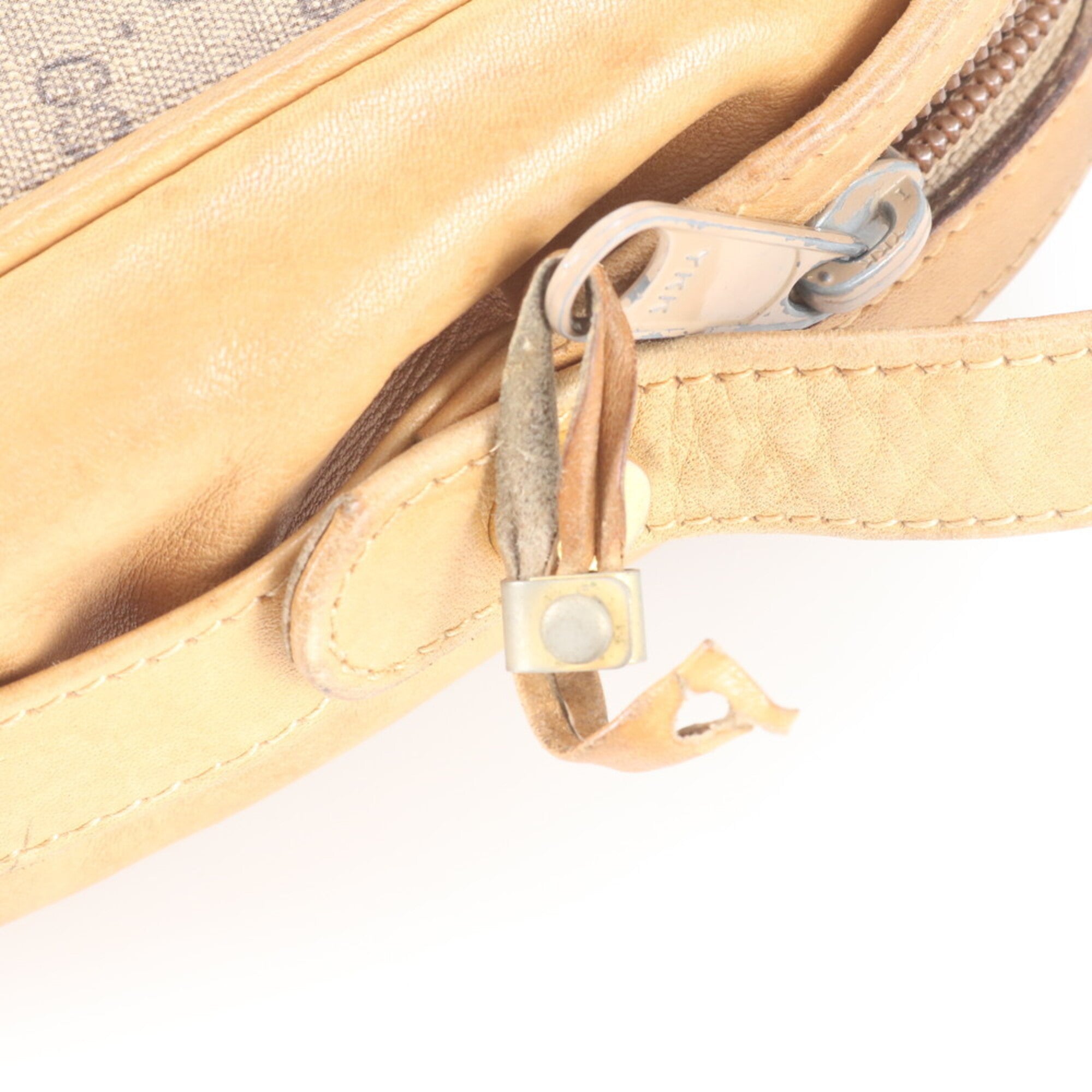 Gucci Microguccissima Beige Brown Leather Coated Canvas Shoulder Bag (Pre-Owned)