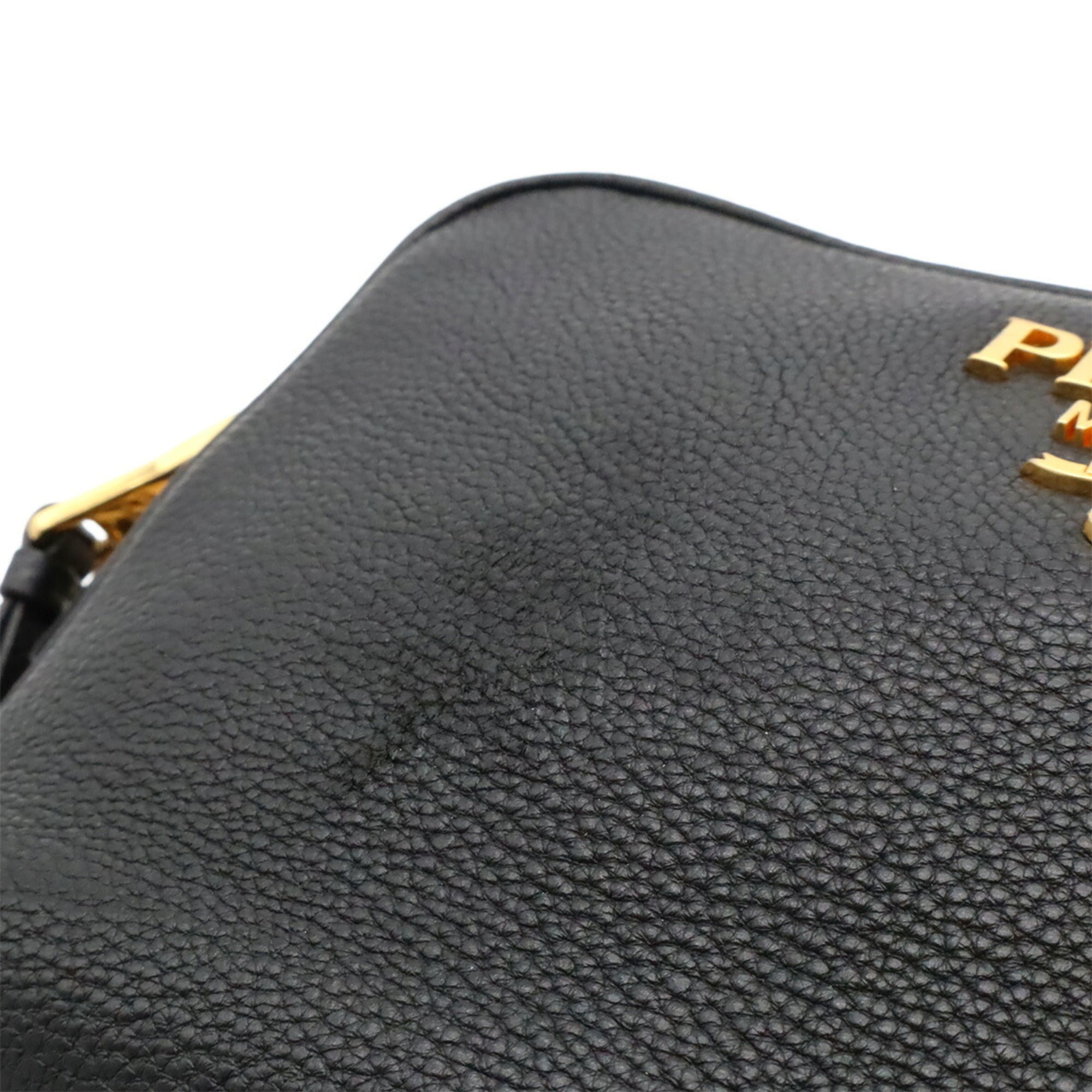 Prada Black Nero Leather Clutch Bag Shoulder Bag (Pre-Owned)