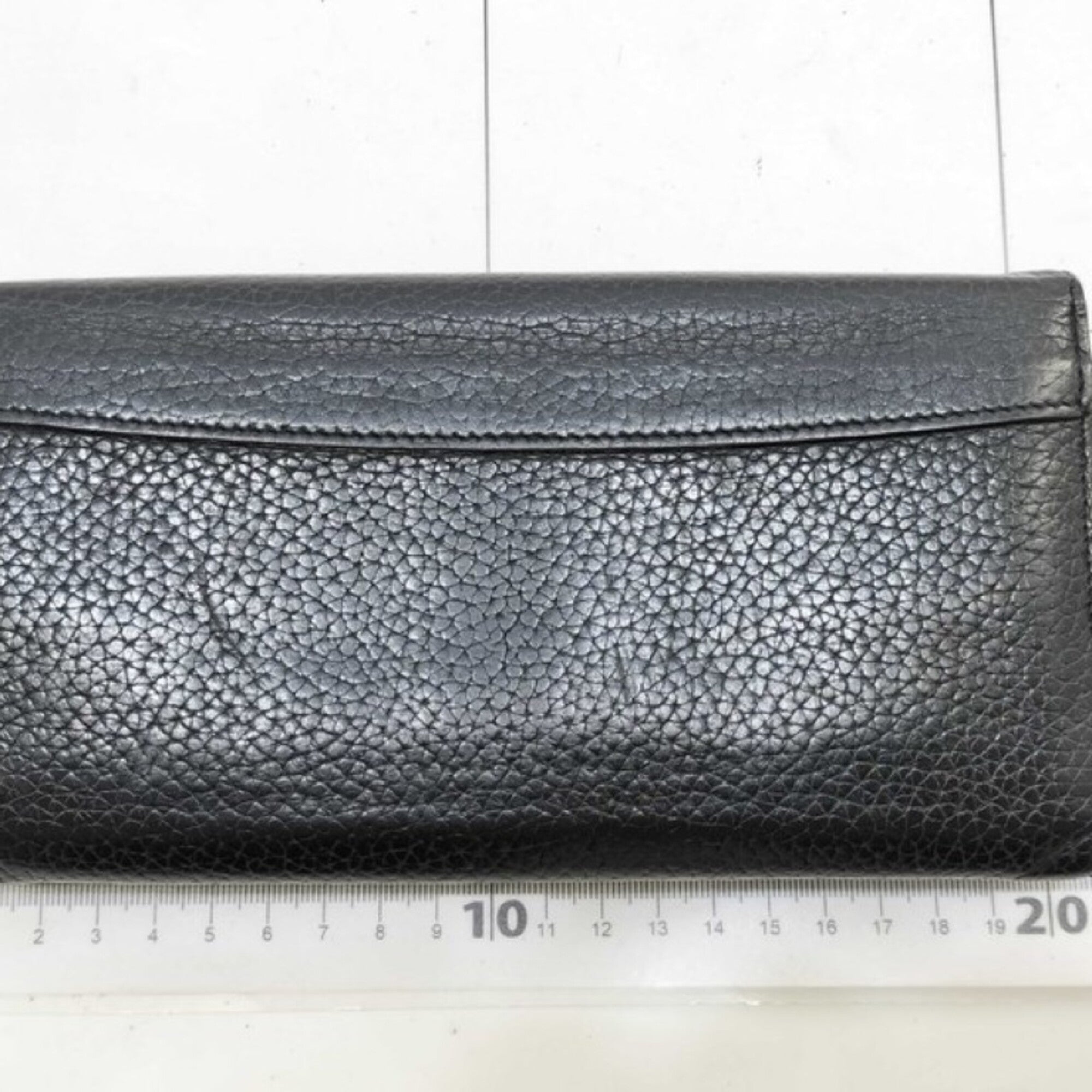 Louis Vuitton Black Noir Leather Long Wallet (Bi-Fold) (Pre-Owned)
