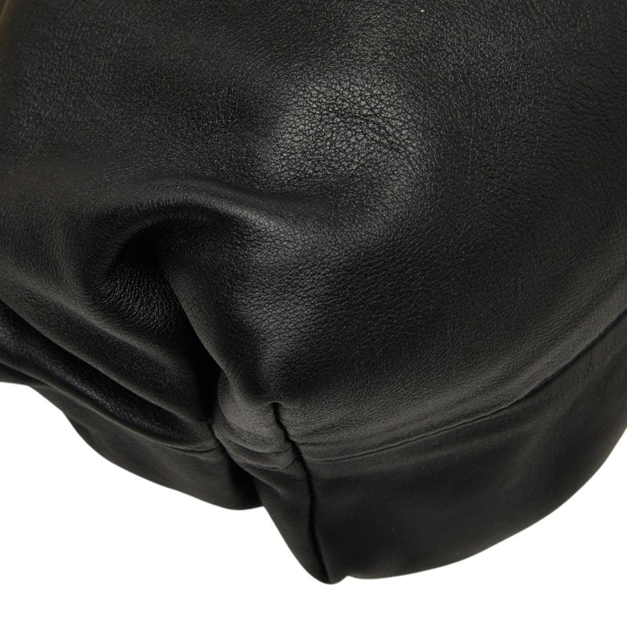 Bottega Veneta Black Leather Clutch Bag Handbag (Pre-Owned)