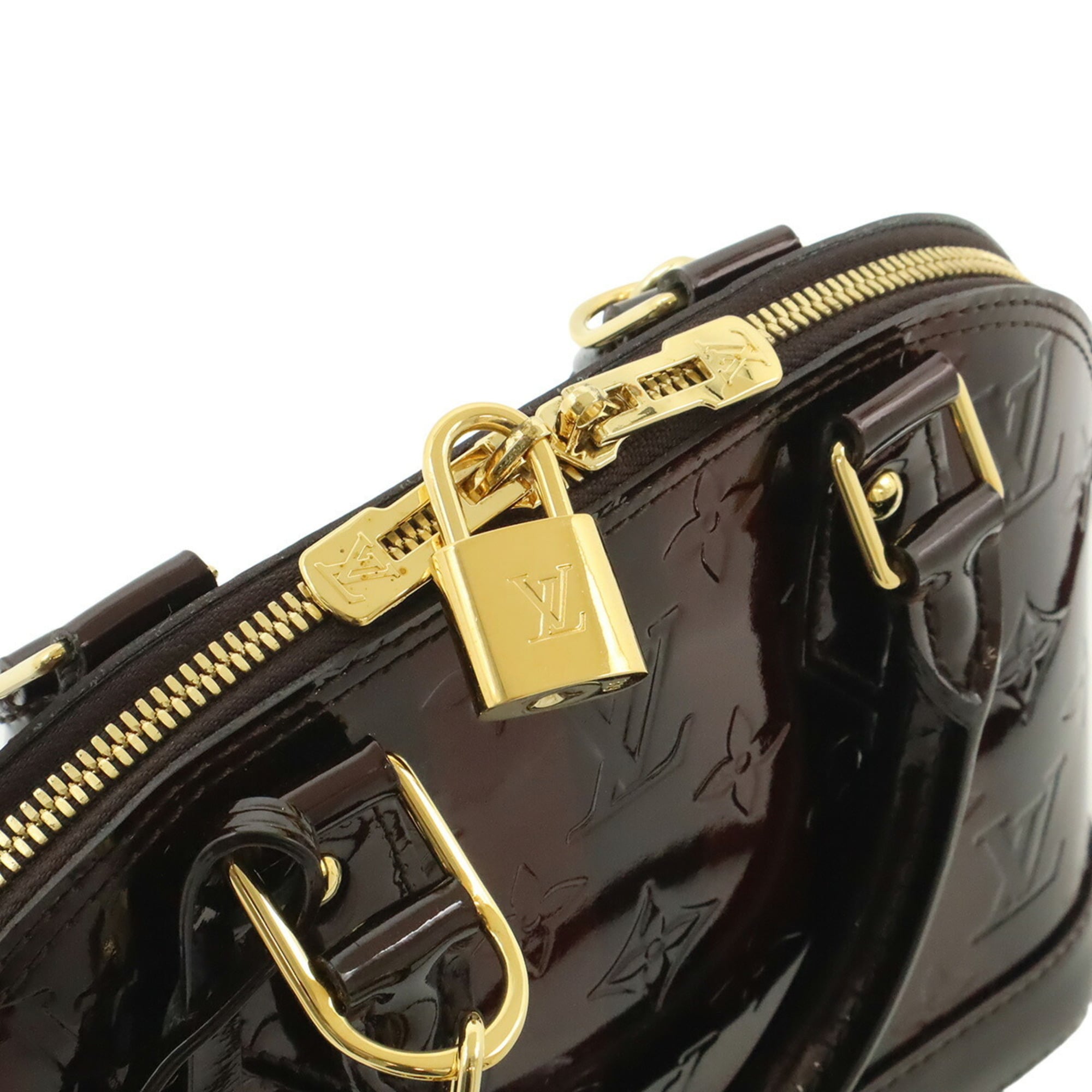 Louis Vuitton Amarante Monogram Vernis Rayures Handbag Shoulder Bag (Pre-Owned)