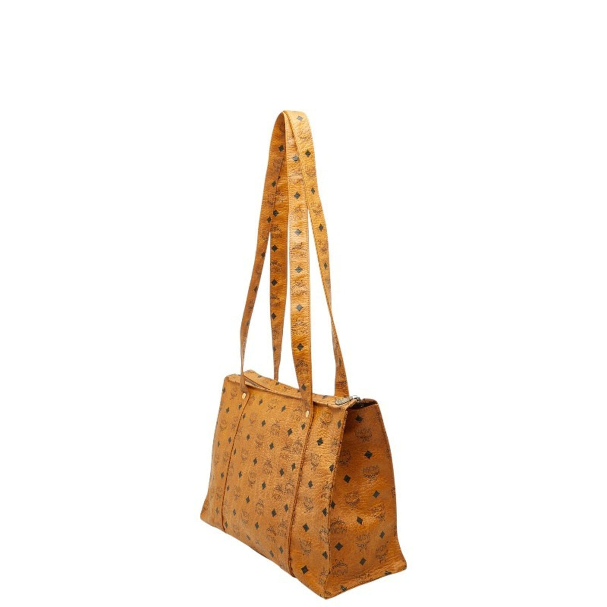 Mcm Visetos Brown Leather Handbag Tote Bag (Pre-Owned)