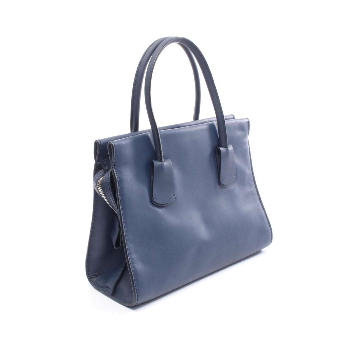 Tod's Navy Leather Handbag Tote Bag (Pre-Owned)