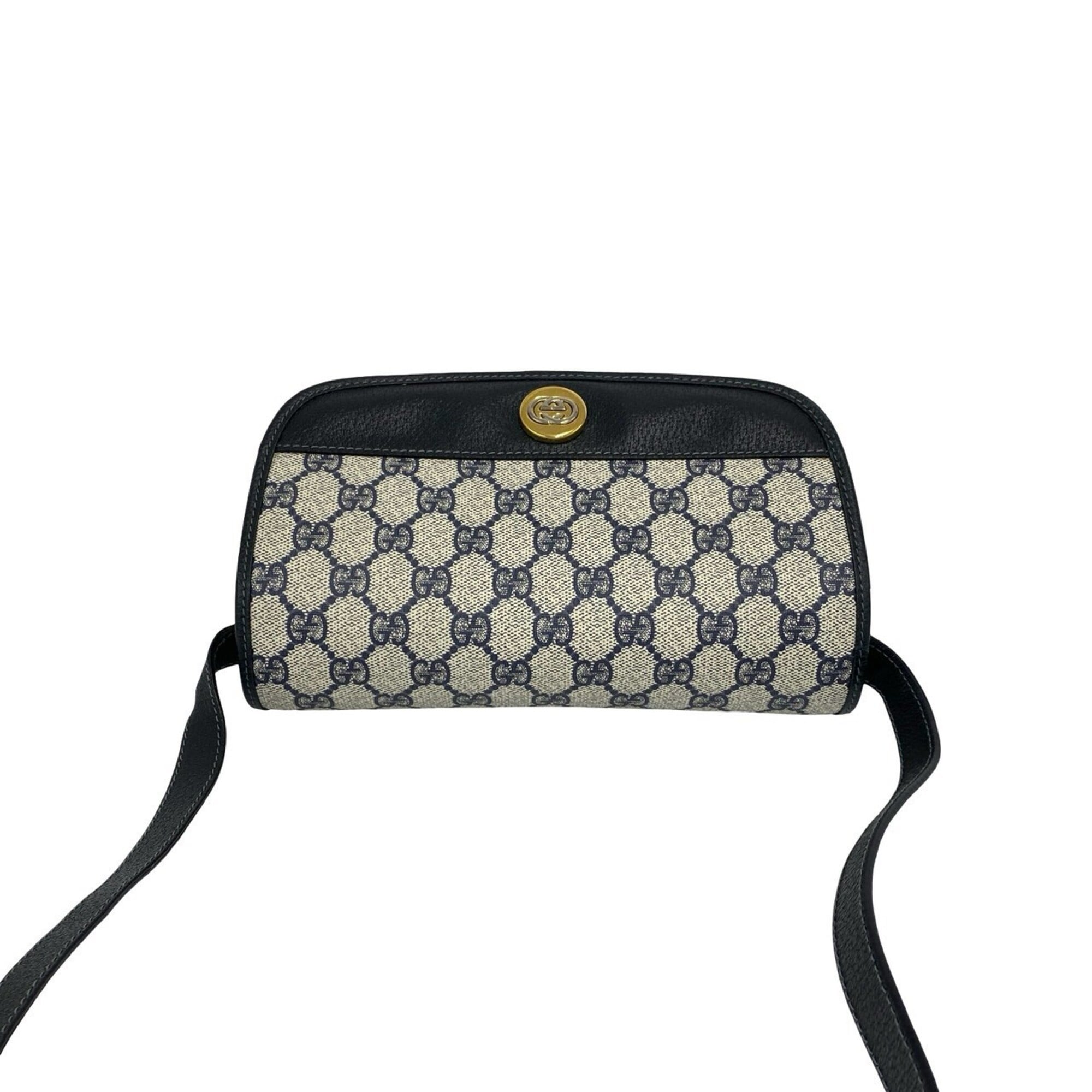 Gucci Navy Leather Pvc Pochette Shoulder Bag (Pre-Owned)