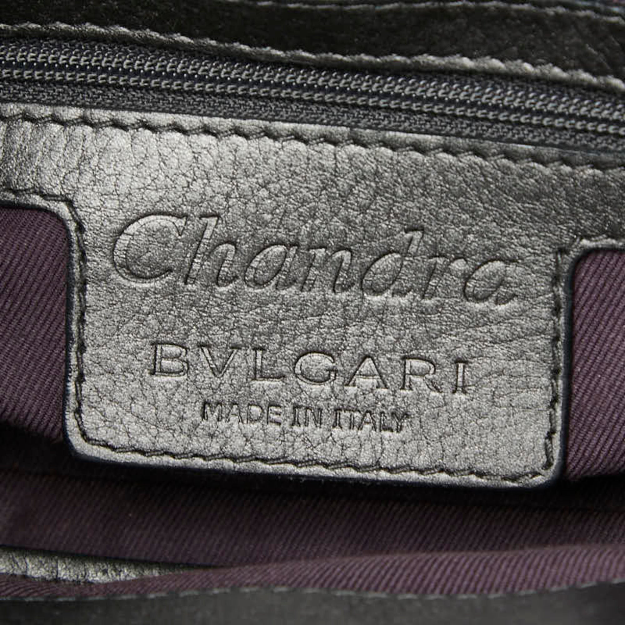 Bvlgari Chandra Gray Leather Handbag (Pre-Owned)