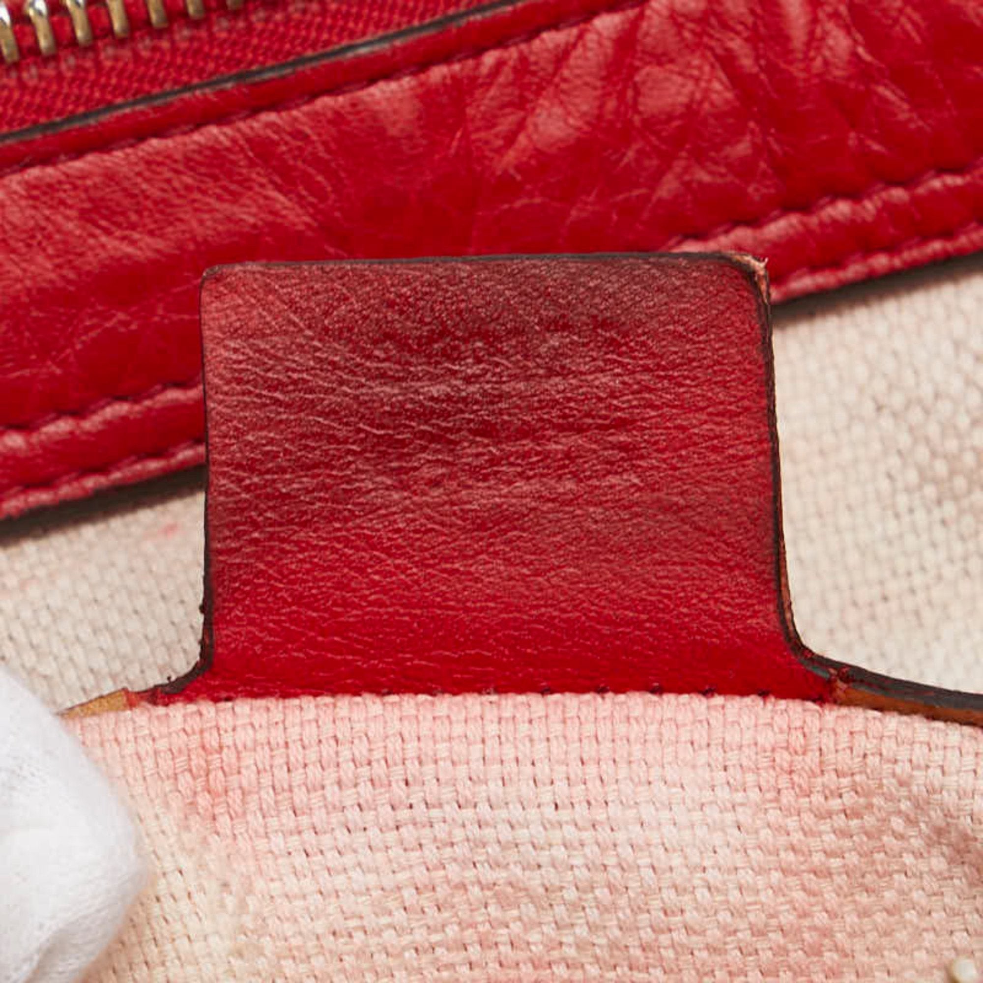 Gucci Soho Red Color Leather Handbag Shoulder Bag (Pre-Owned)