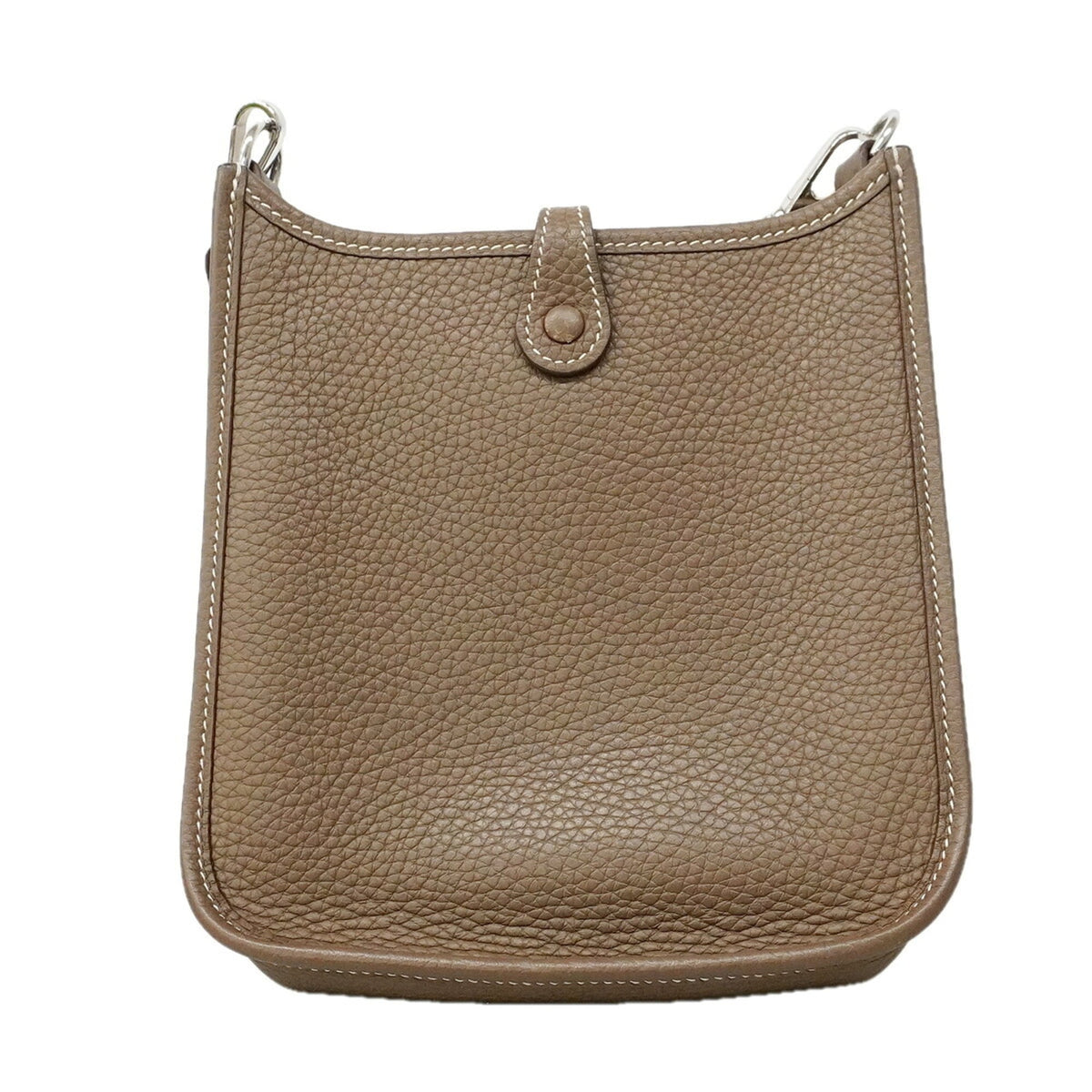 Hermes Etoupe Gray Taurillon Clemence Leather Shoulder Bag (Pre-Owned)