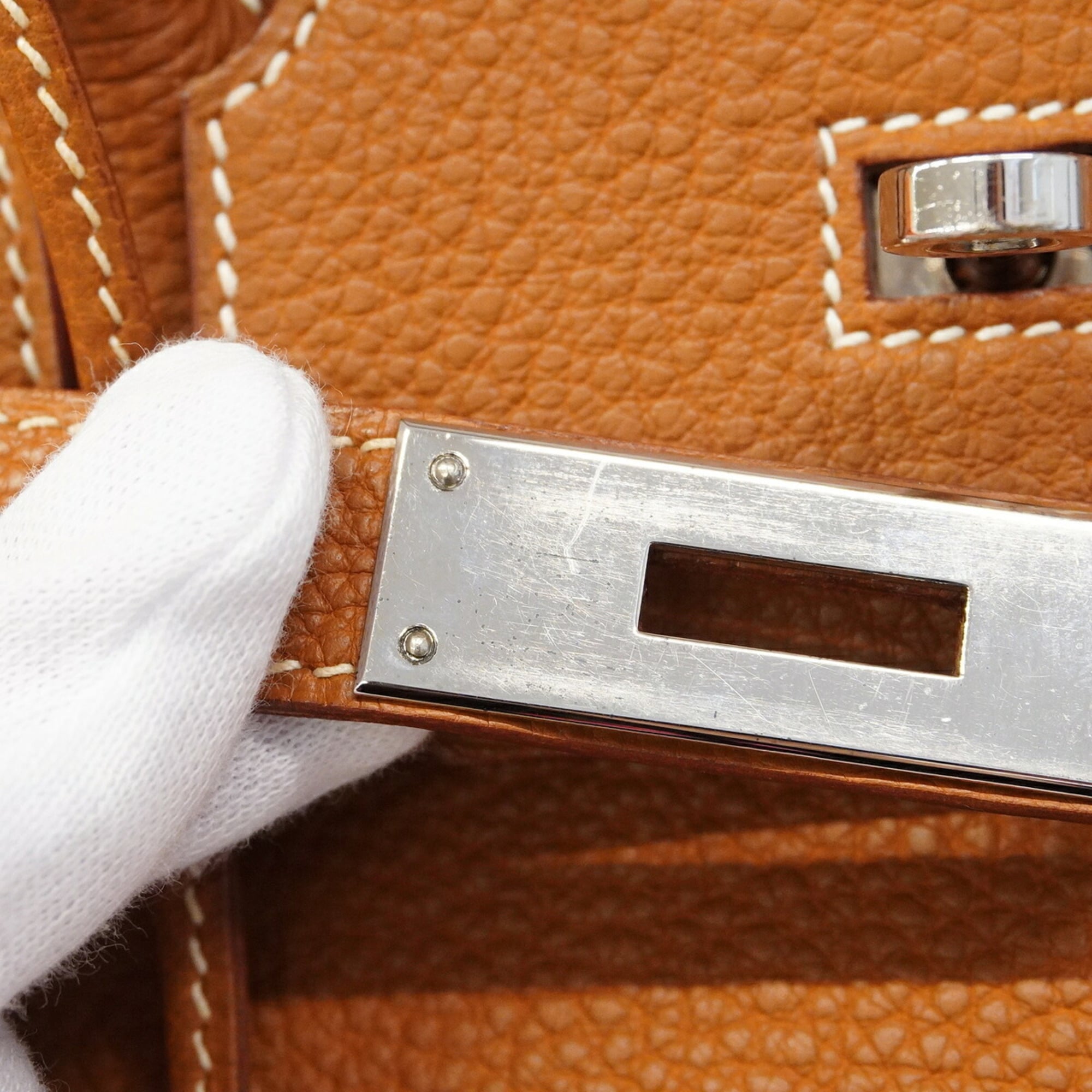 Hermes Gold Togo Leather Handbag (Pre-Owned)