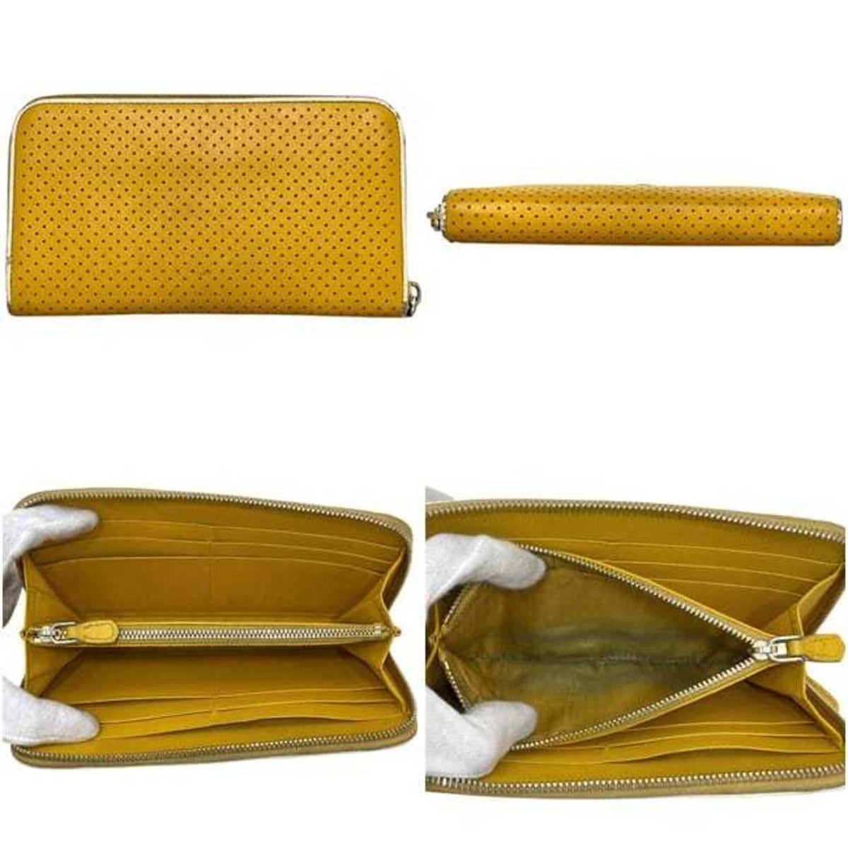 Prada Yellow Leather Long Wallet (Bi-Fold) (Pre-Owned)
