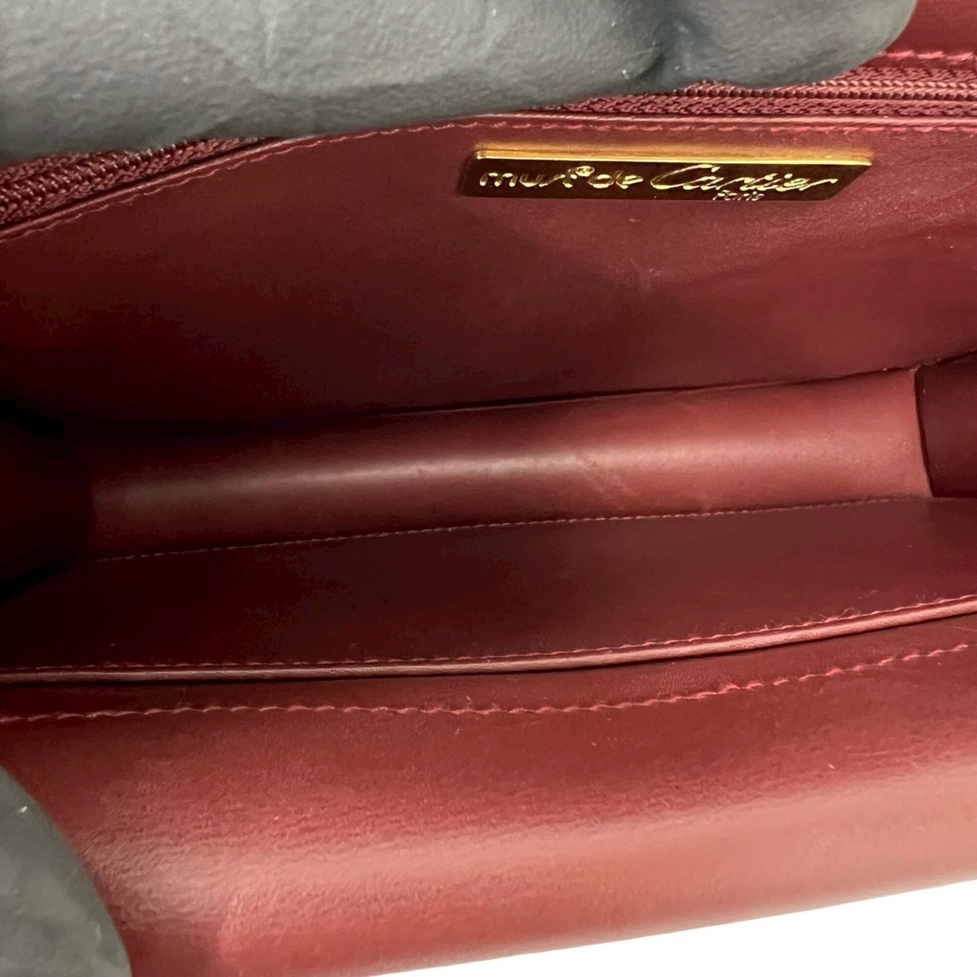 Cartier Wine Red Leather Shoulder Bag (Pre-Owned)