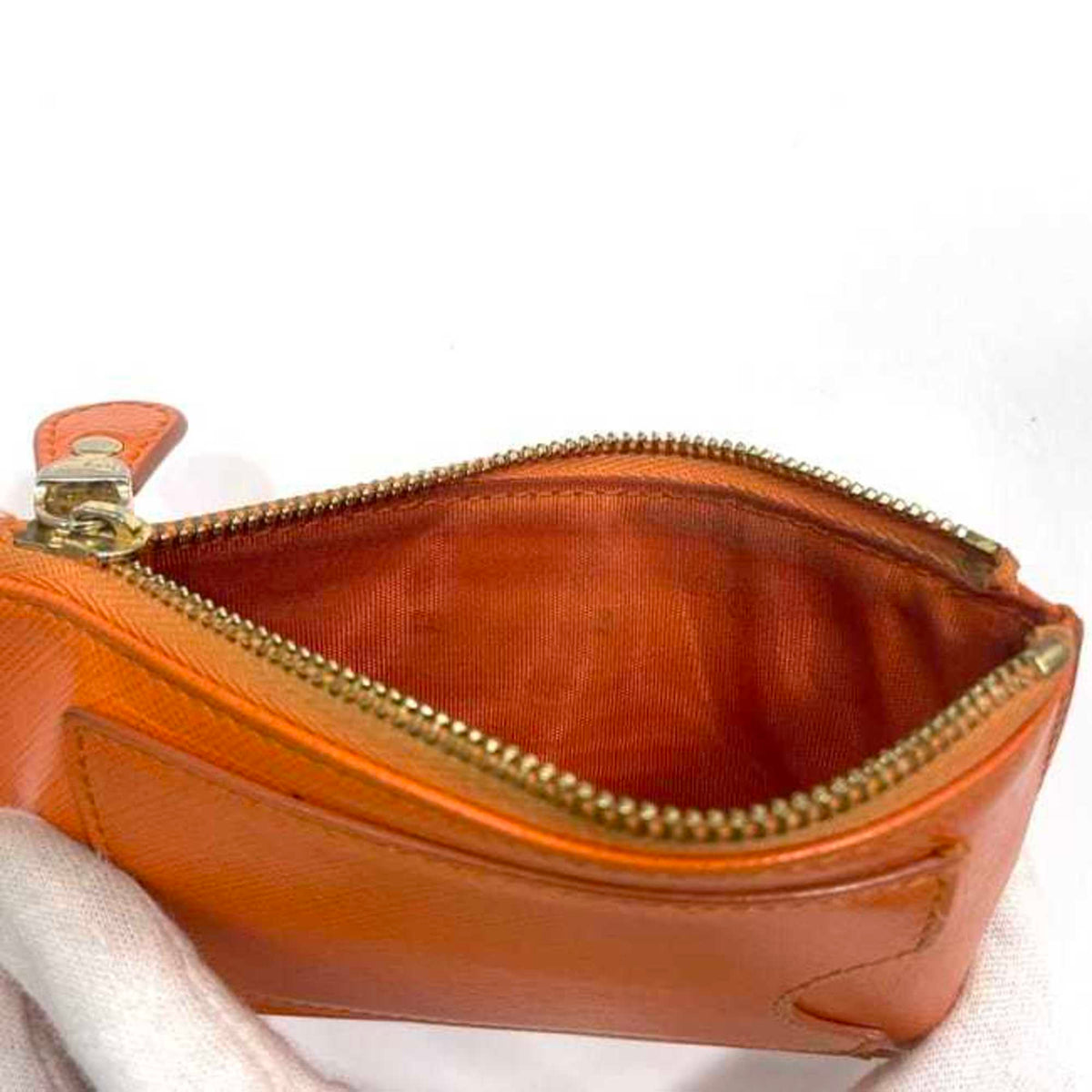 Salvatore Ferragamo Orange Leather Coin Purse/Coin Case (Pre-Owned)