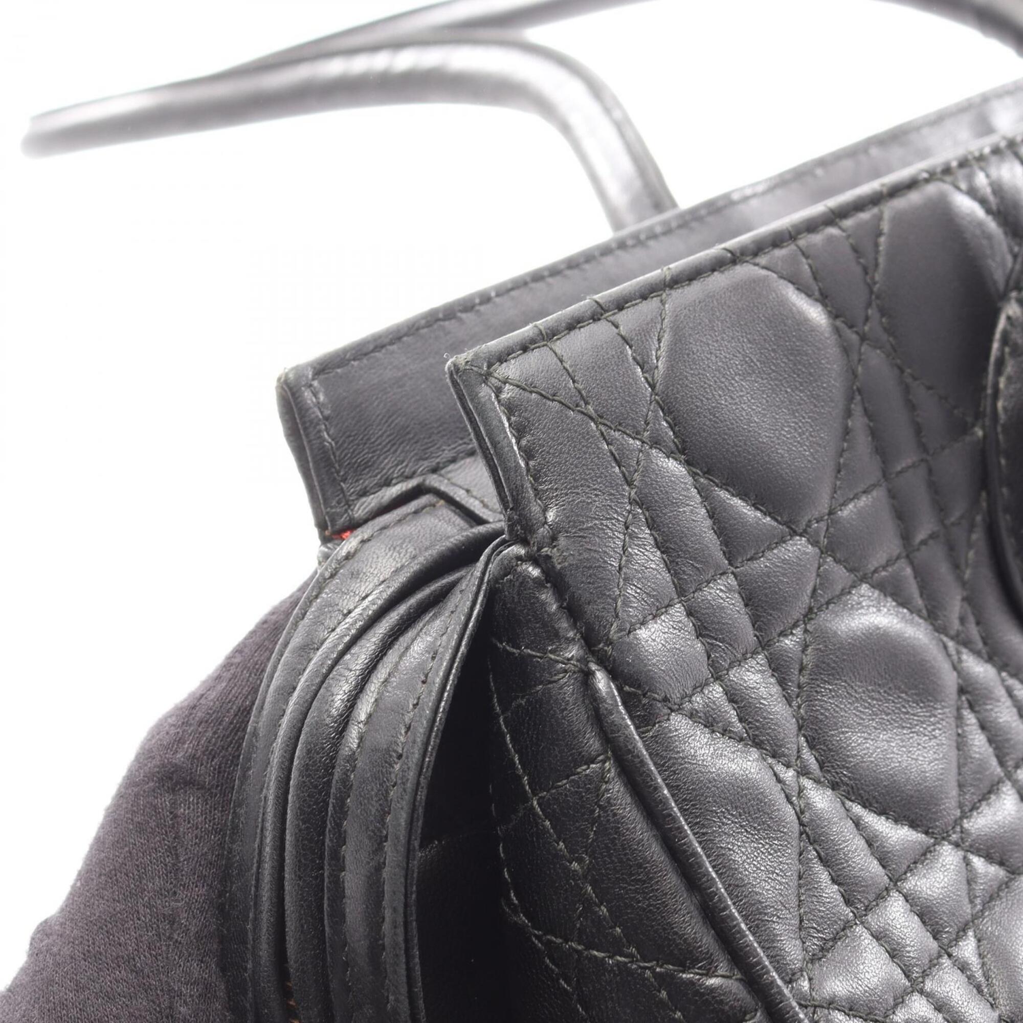 Christian Dior Black Leather Handbag Shoulder Bag (Pre-Owned)