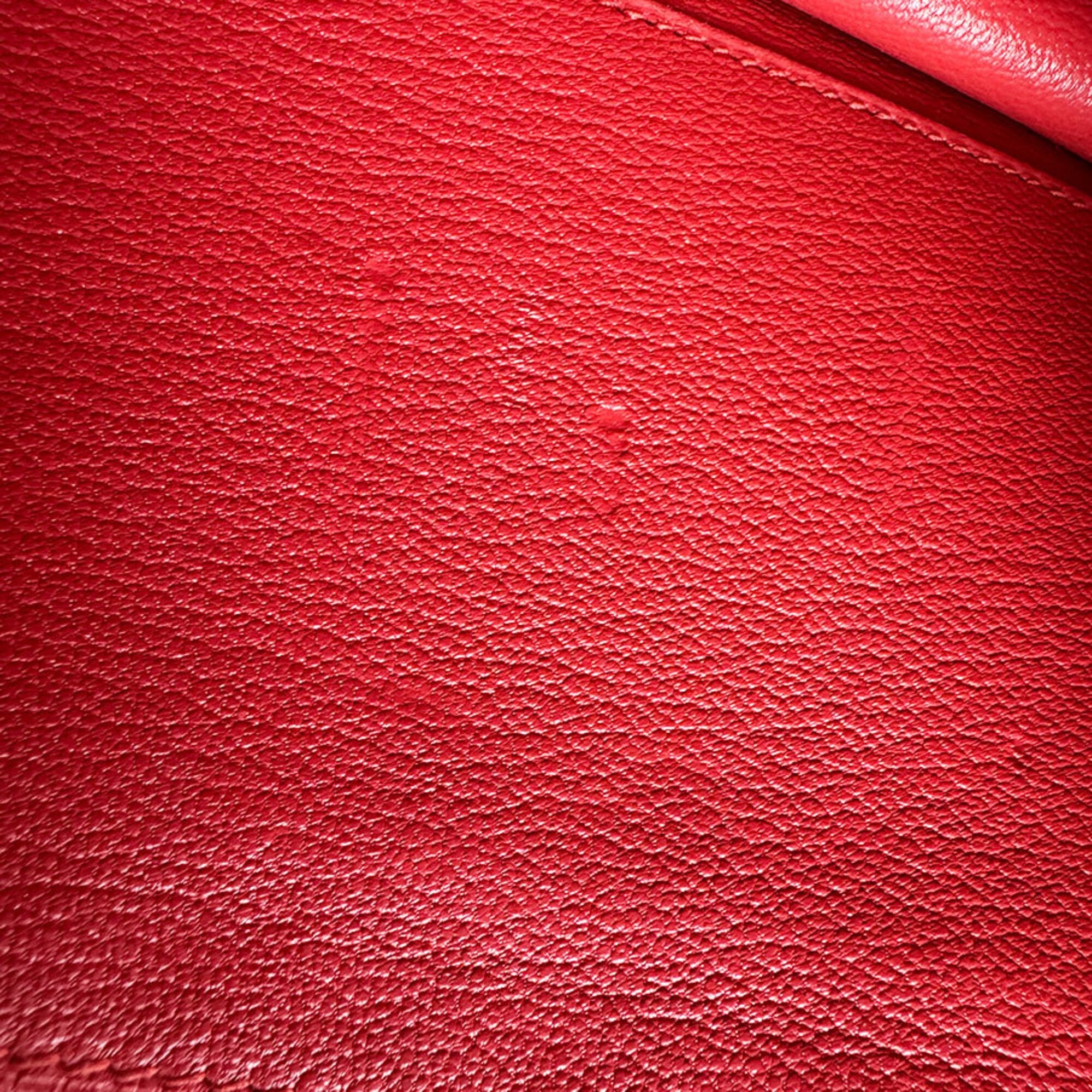 Hermes Red Color Evercalf Leather Shoulder Bag (Pre-Owned)