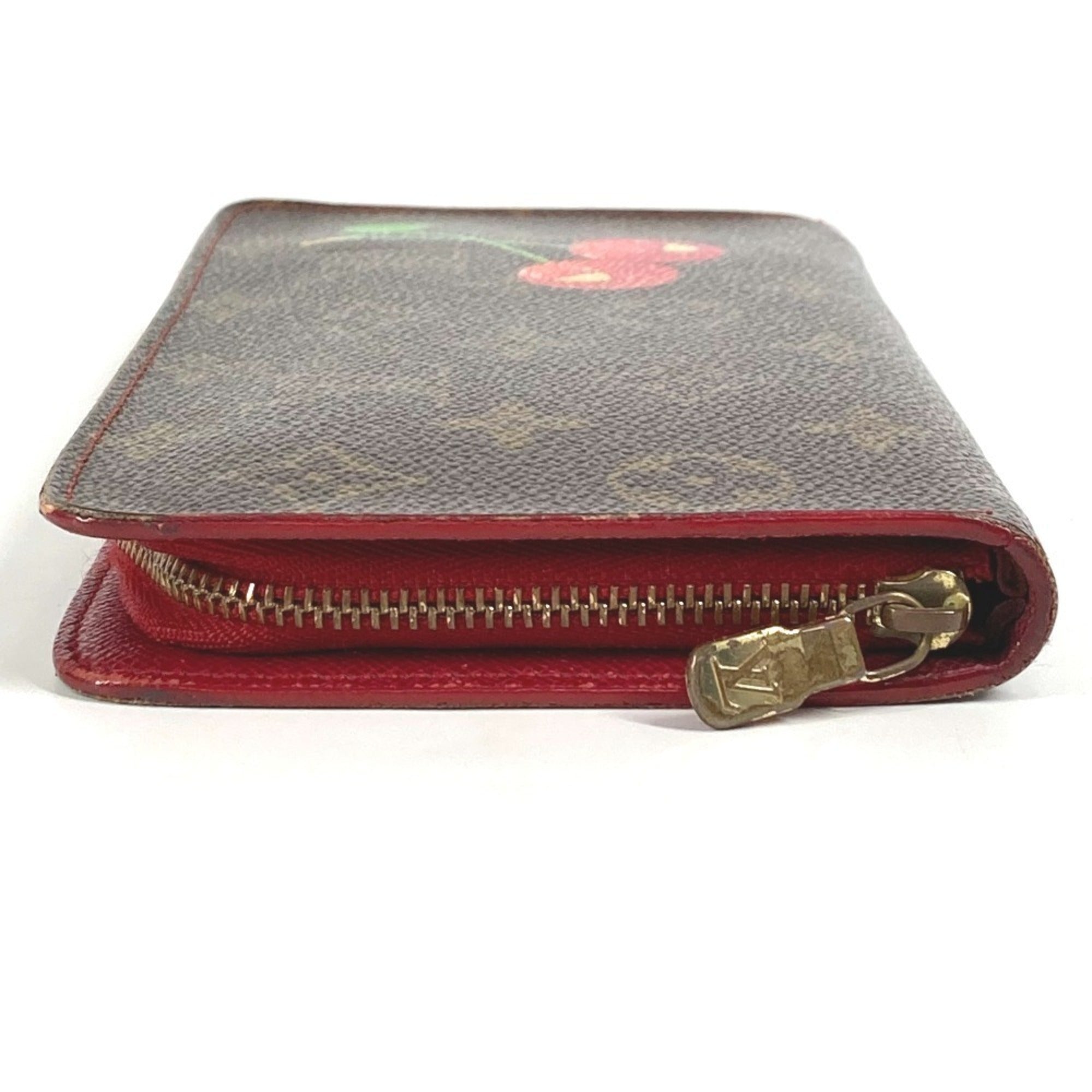 Louis Vuitton Brown Monogram Cherry Red Color Monogram Long Wallet (Bi-Fold) (Pre-Owned)