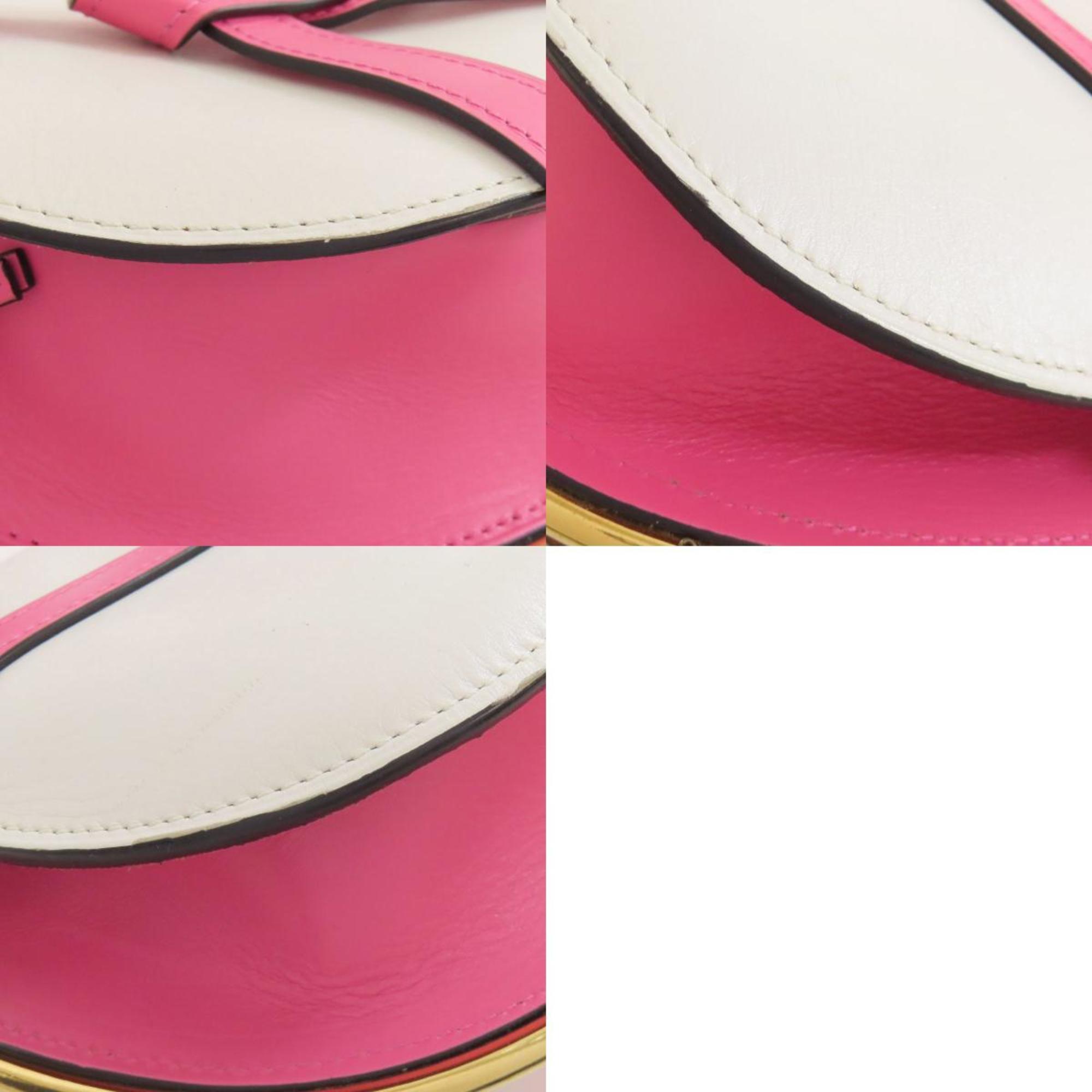 Loewe Pink White Leather Shoulder Bag (Pre-Owned)