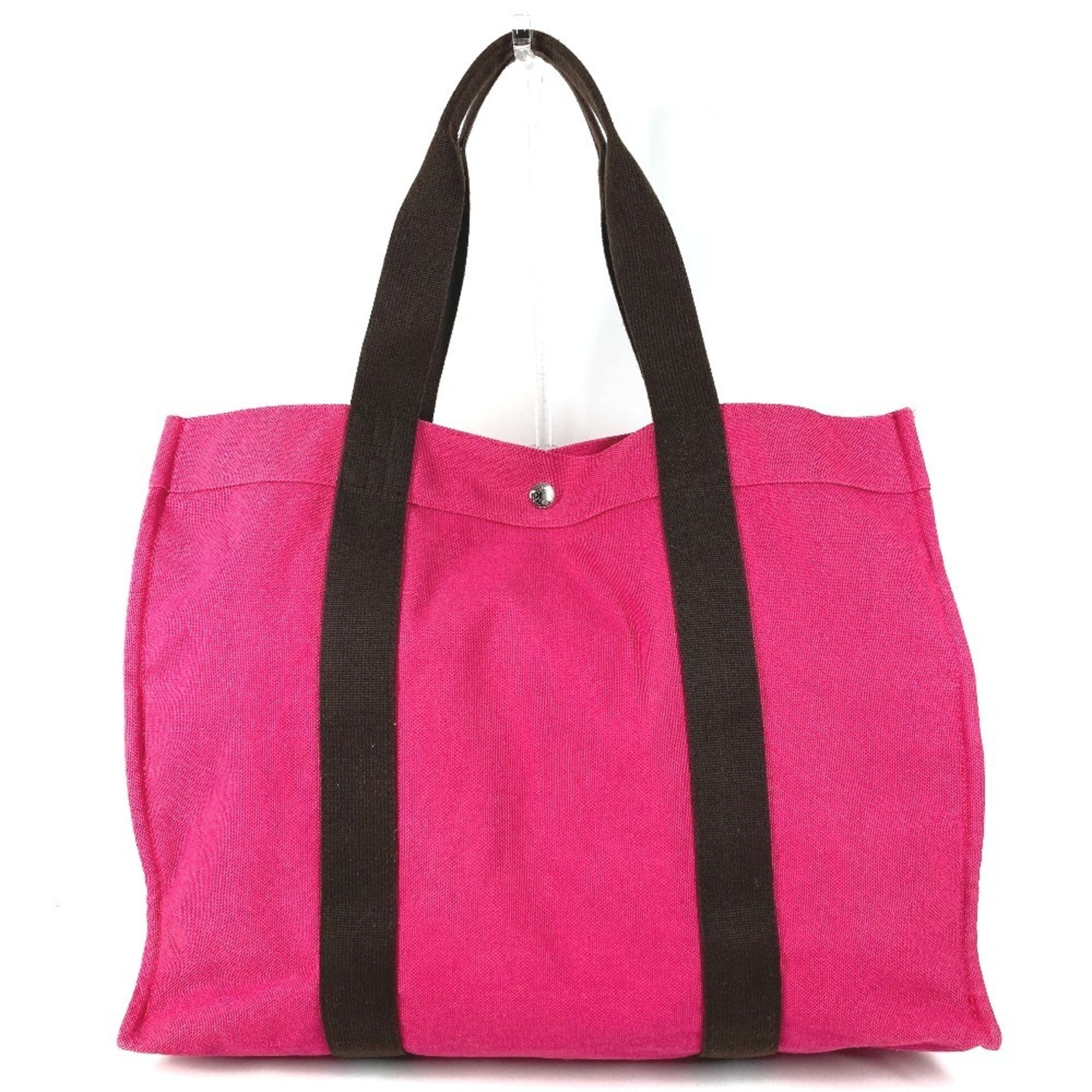 Hermes Black Pink Canvas Shoulder Bag Tote Bag (Pre-Owned)