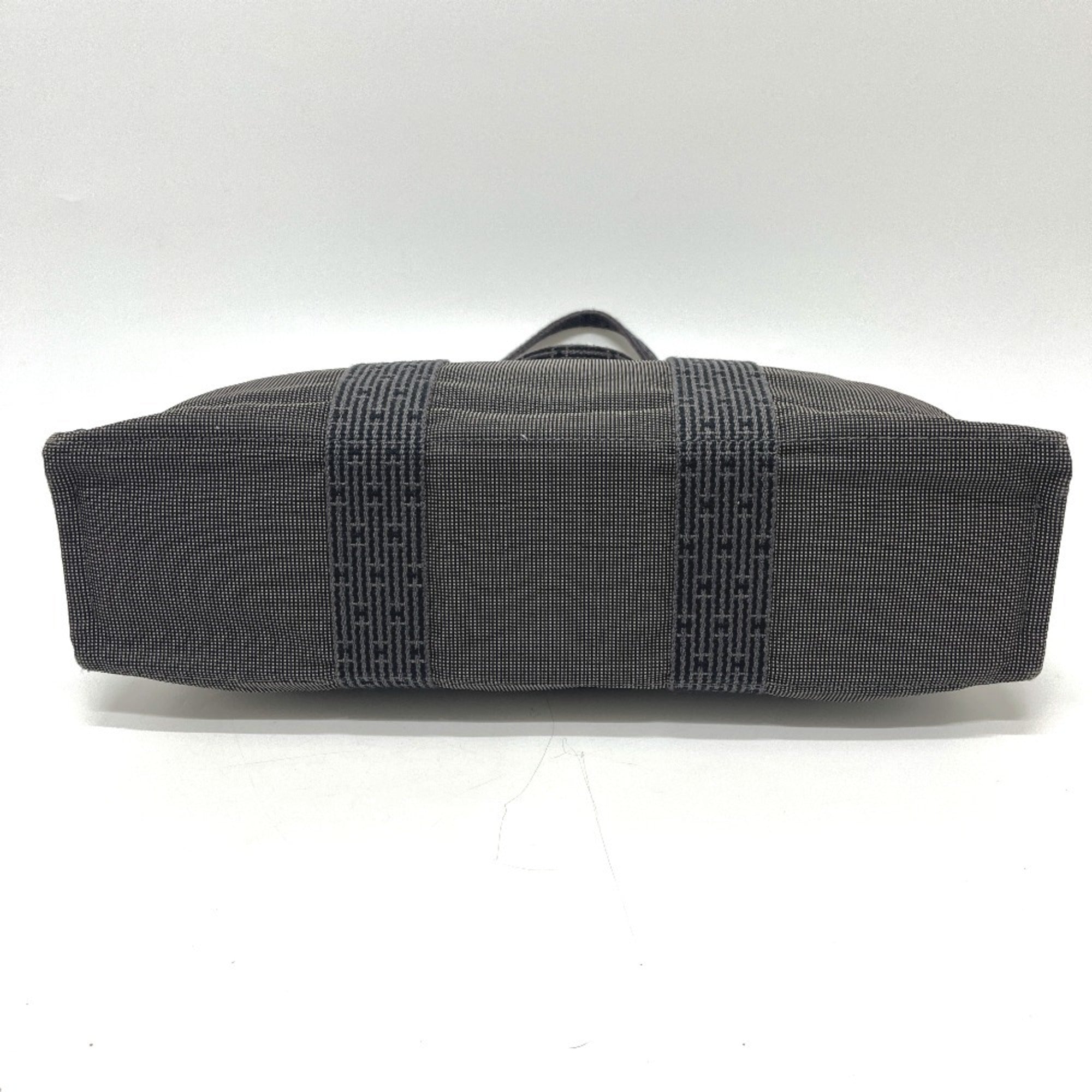 Hermes Gray Canvas Handbag Tote Bag (Pre-Owned)