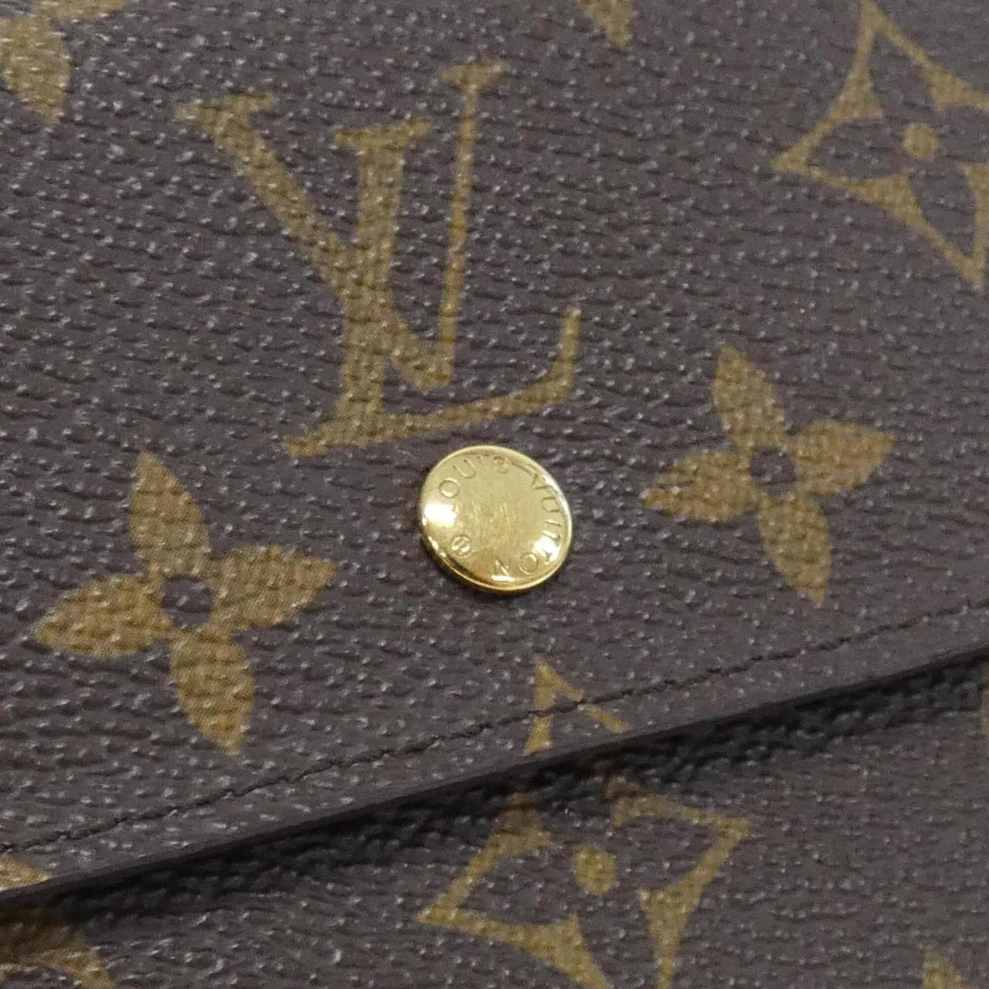 Louis Vuitton Marron Coated Canvas Wallet (Tri-Fold) (Pre-Owned)