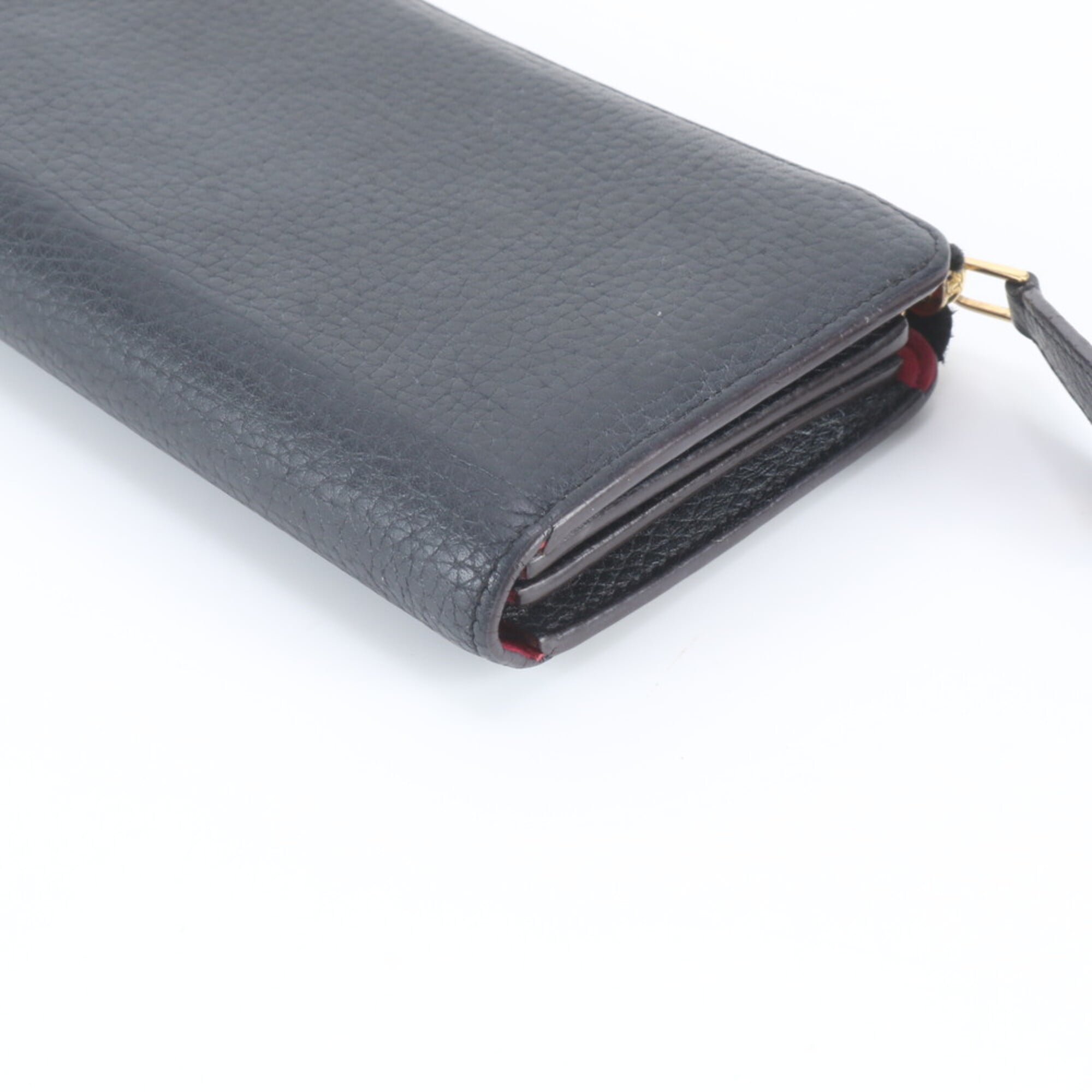 Louis Vuitton Noir Pink Leather Long Wallet (Bi-Fold) (Pre-Owned)