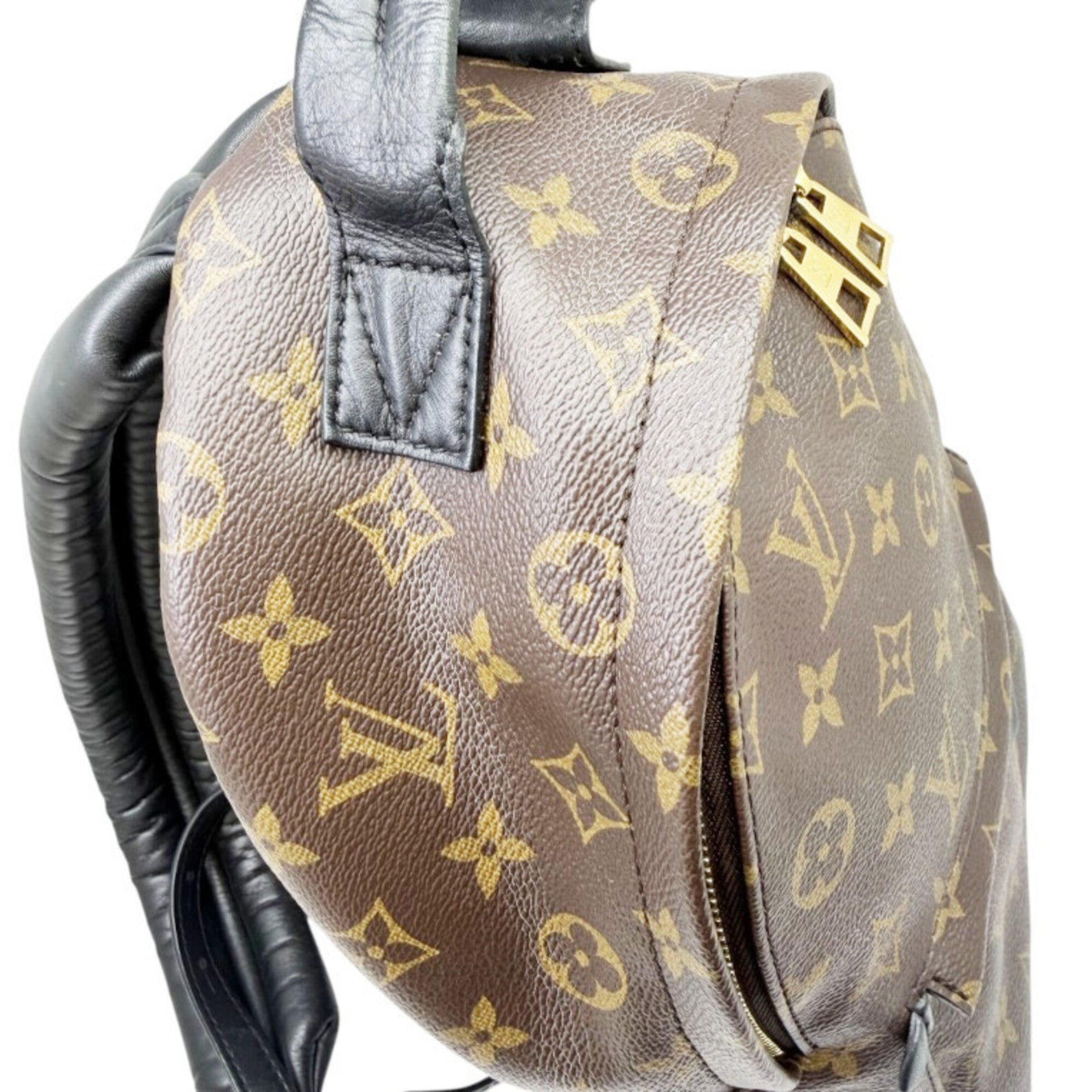 Louis Vuitton Black Brown Monogram Leather Backpack (Pre-Owned)