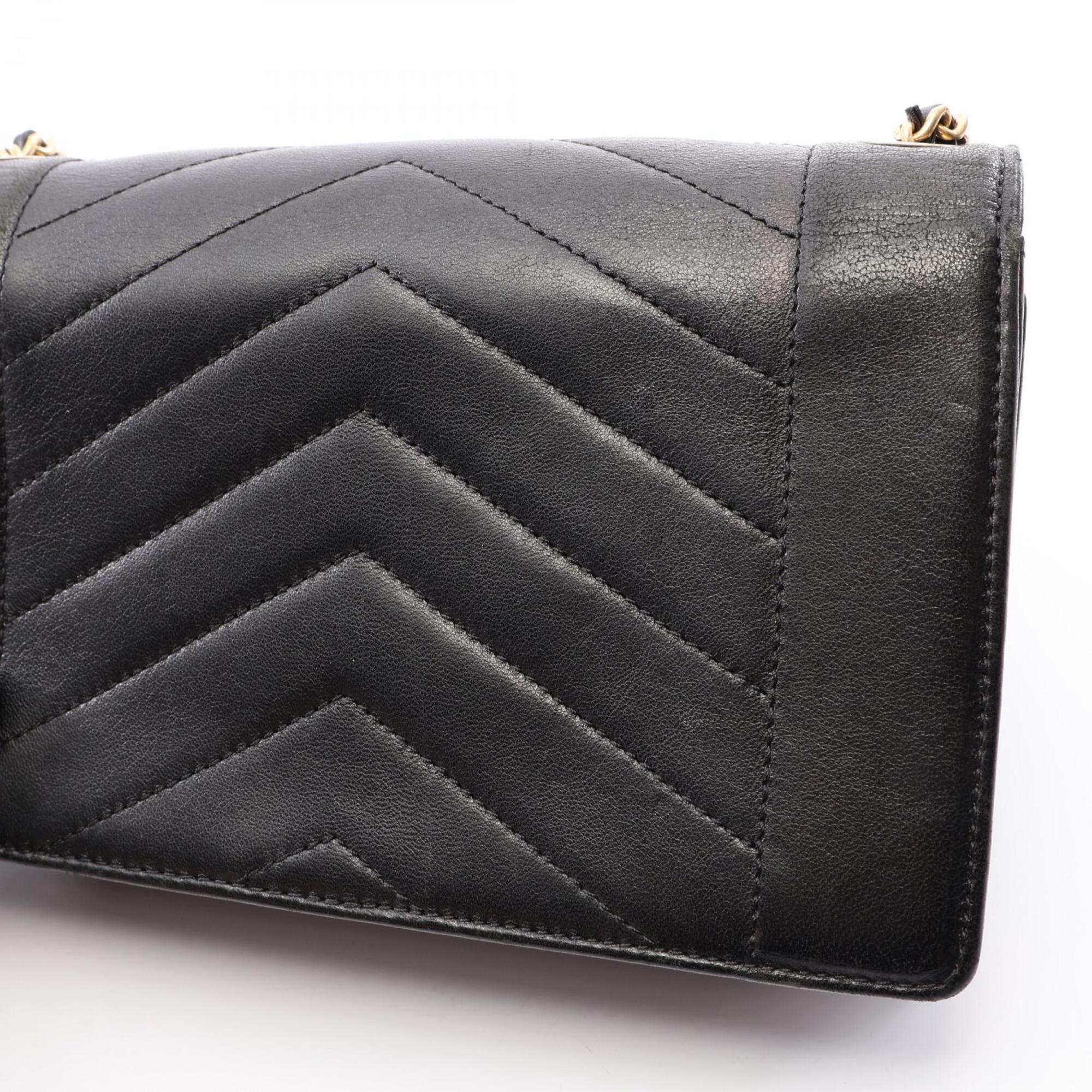 Chanel Black Leather Handbag Shoulder Bag (Pre-Owned)