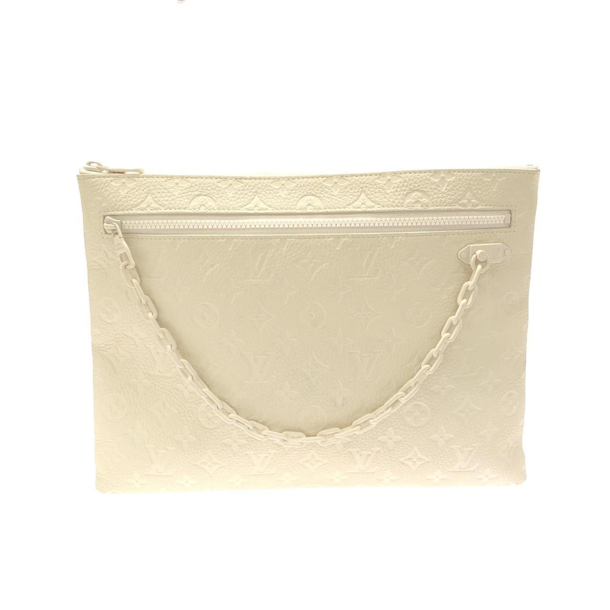 Louis Vuitton White Leather Handbag Pochette (Pre-Owned)