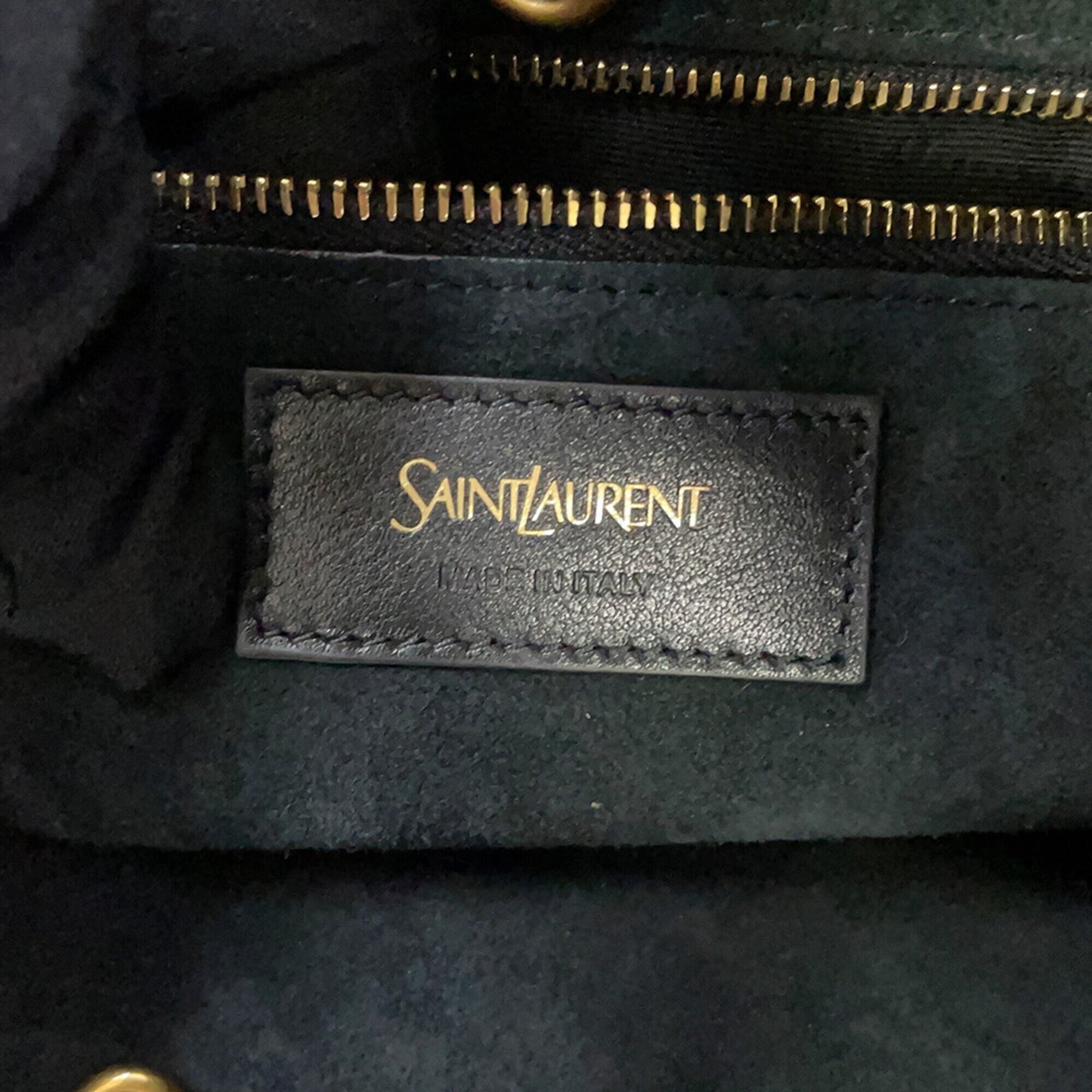 Yves Saint Laurent Black Leather Handbag Tote Bag (Pre-Owned)