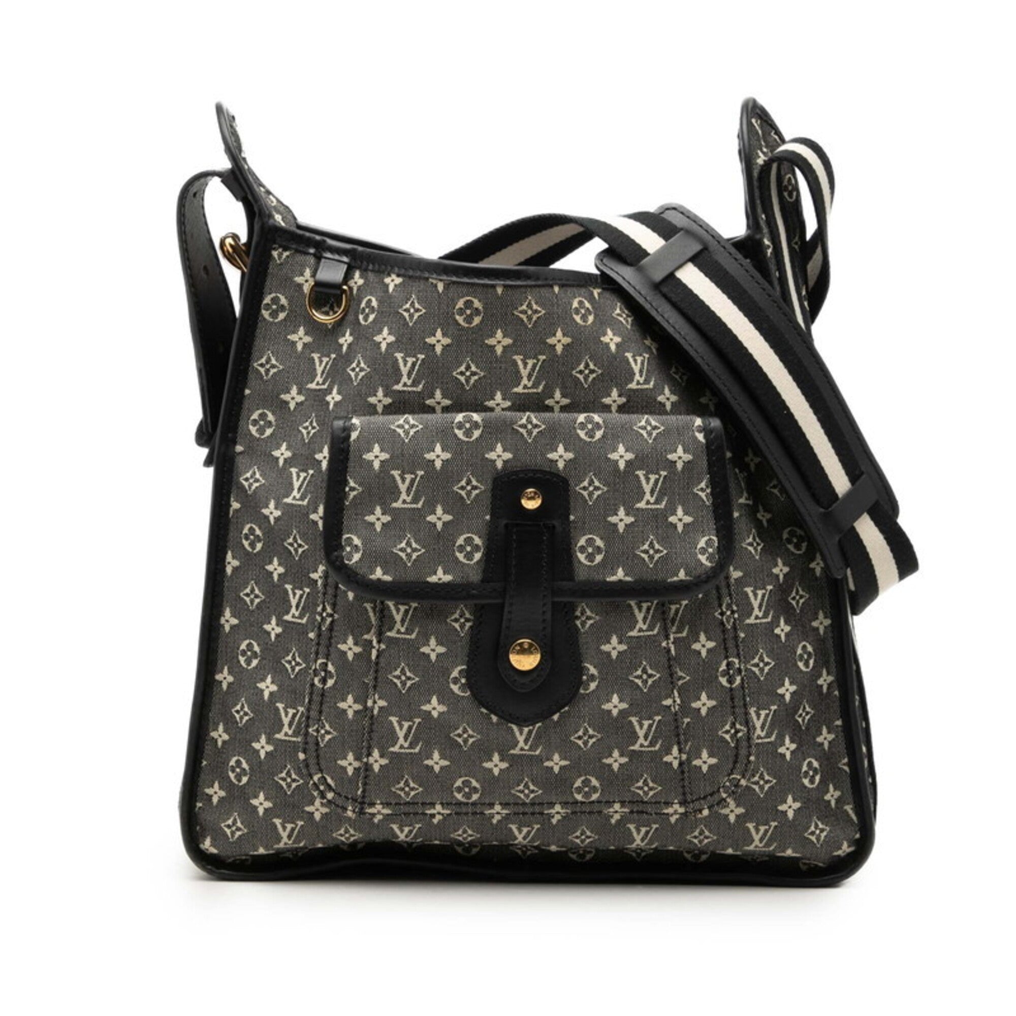 Louis Vuitton Monogram Mini Black Canvas Leather Shoulder Bag (Pre-Owned)