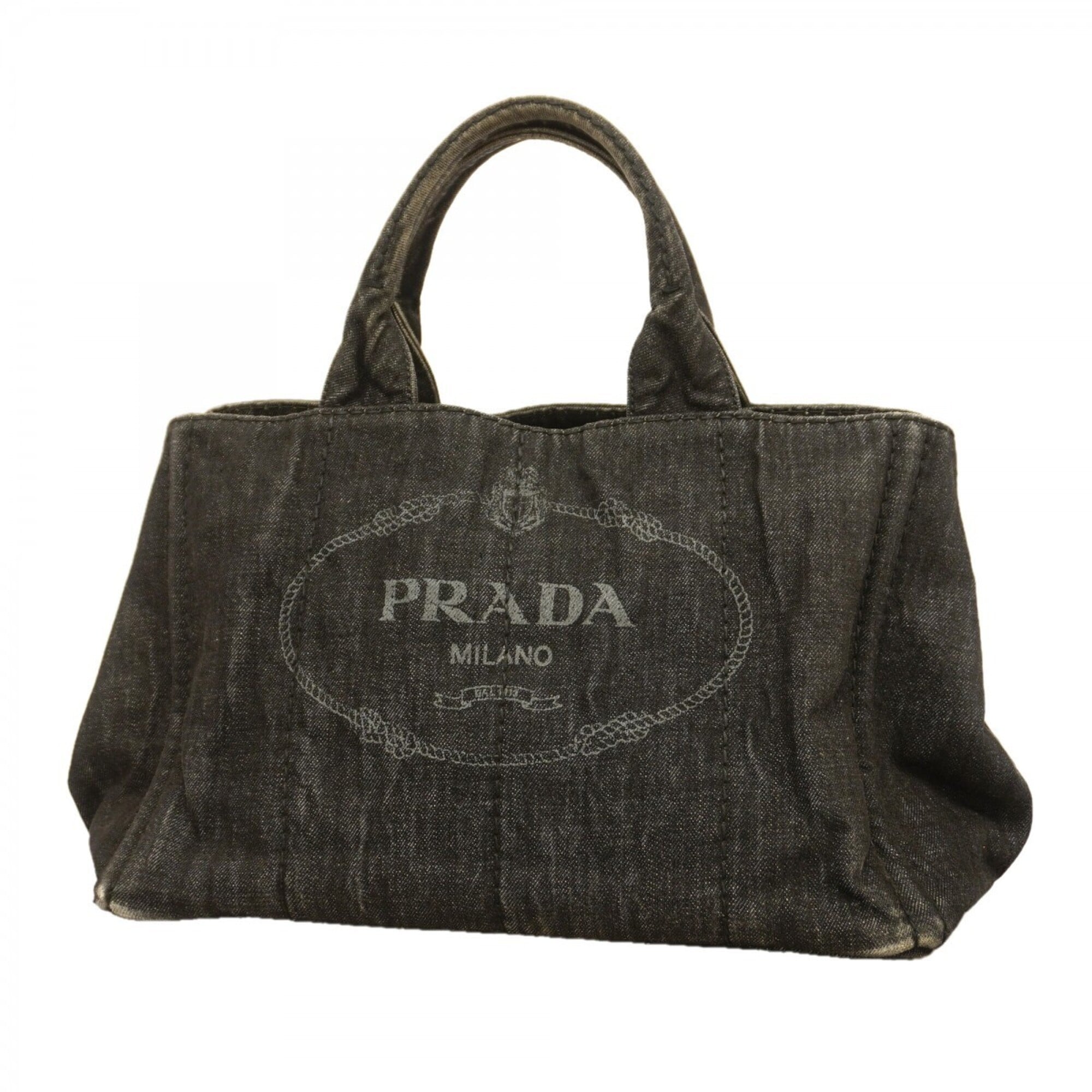Prada Black Denim Tote Bag (Pre-Owned)