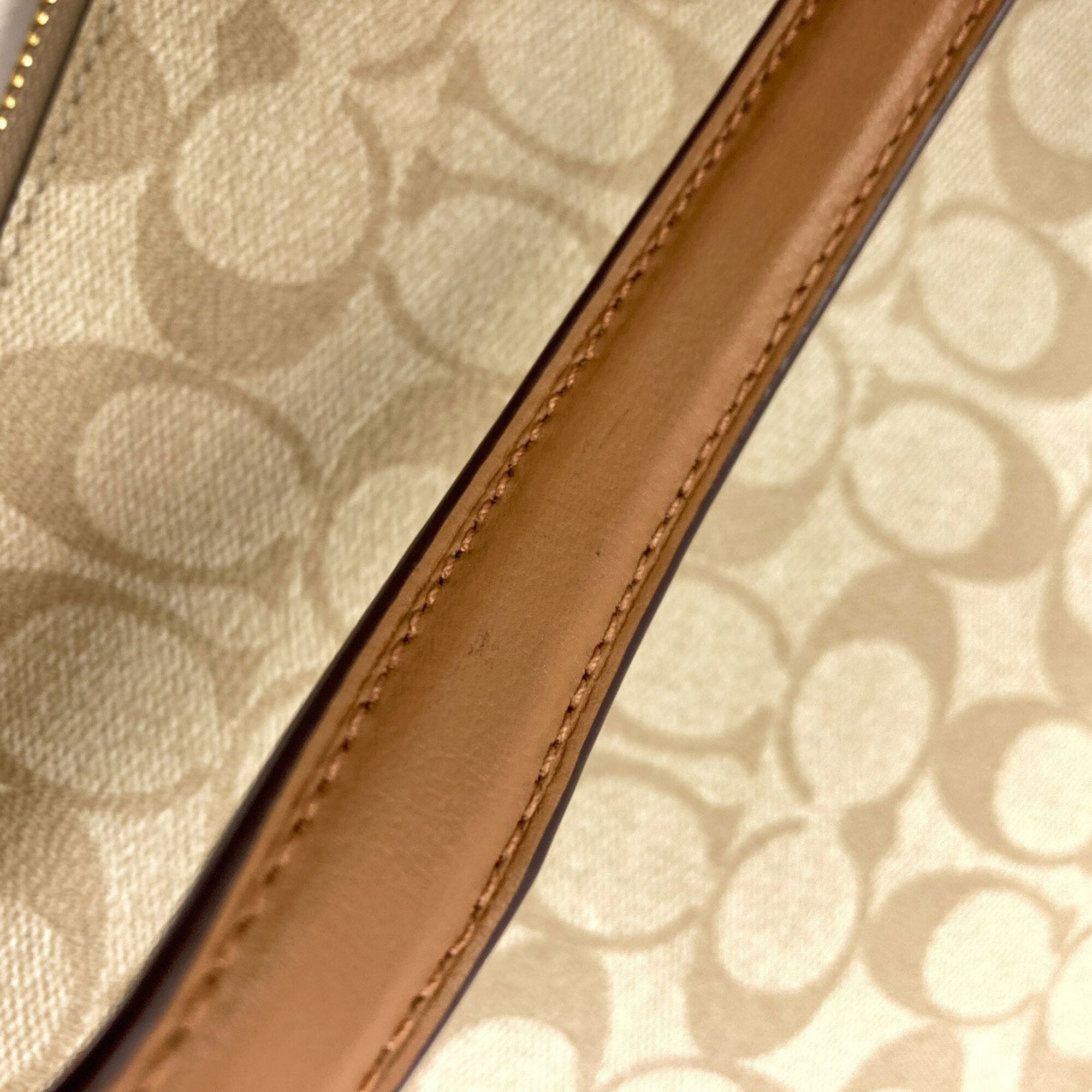 Coach Beige Pvc Shoulder Bag (Pre-Owned)