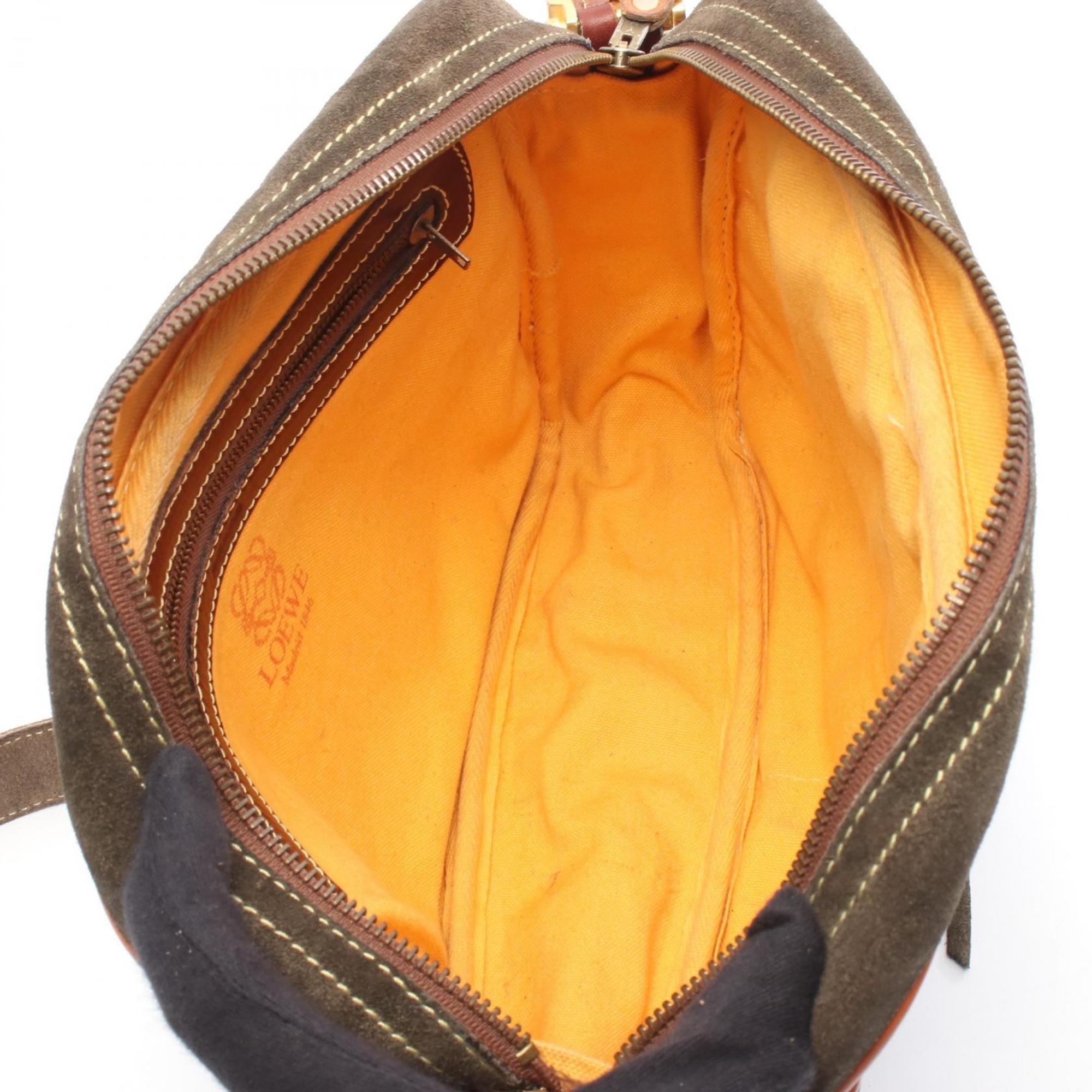 Loewe Brown Khaki Suede Leather Shoulder Bag (Pre-Owned)