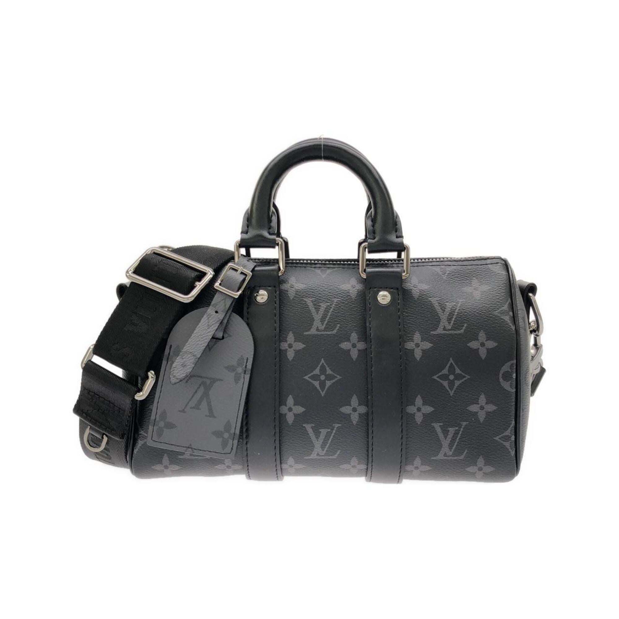 Louis Vuitton Monogram Eclipse Black Gris Coated Canvas Boston Bag (Pre-Owned)