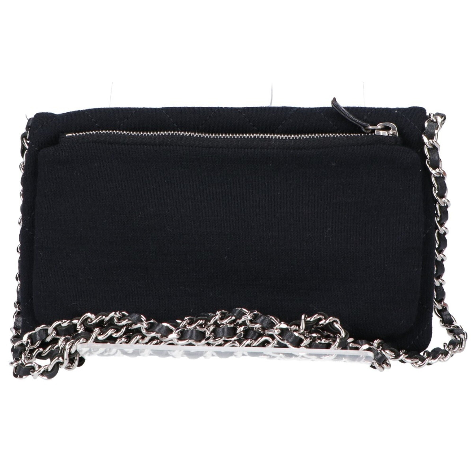 Chanel Black Cotton Chain/Shoulder Wallet (Pre-Owned)