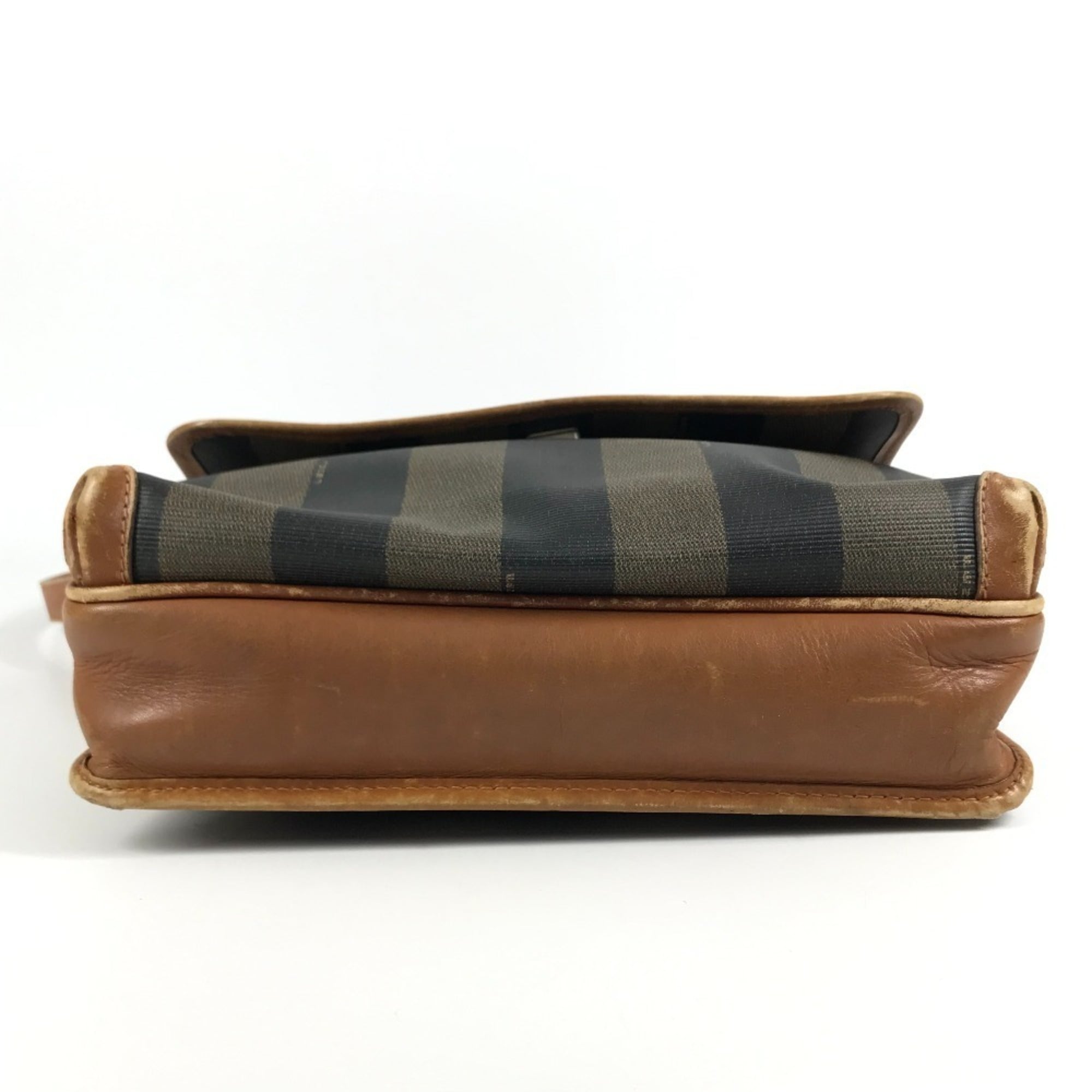 Fendi Brown Khaki Pvc Leather Pochette Shoulder Bag (Pre-Owned)