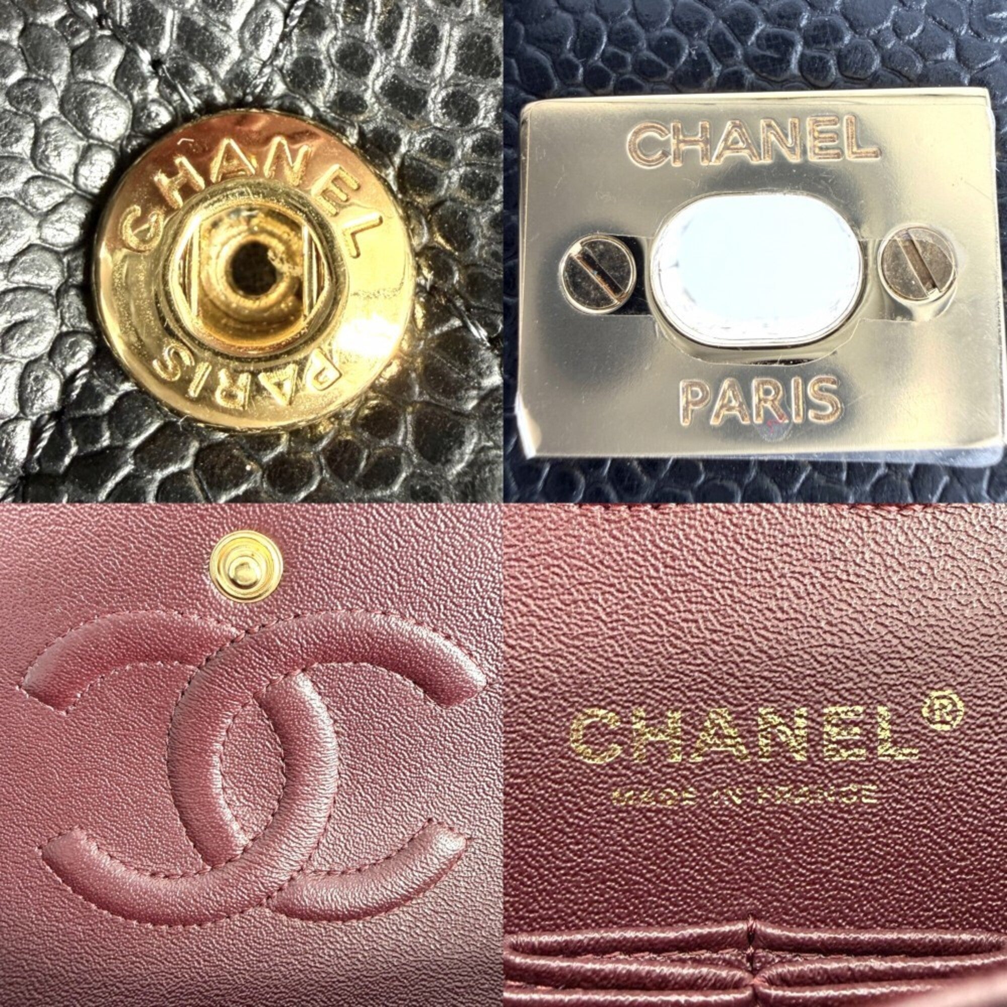 Chanel Matelasse Black Grained Calfskin Shoulder Bag (Pre-Owned)