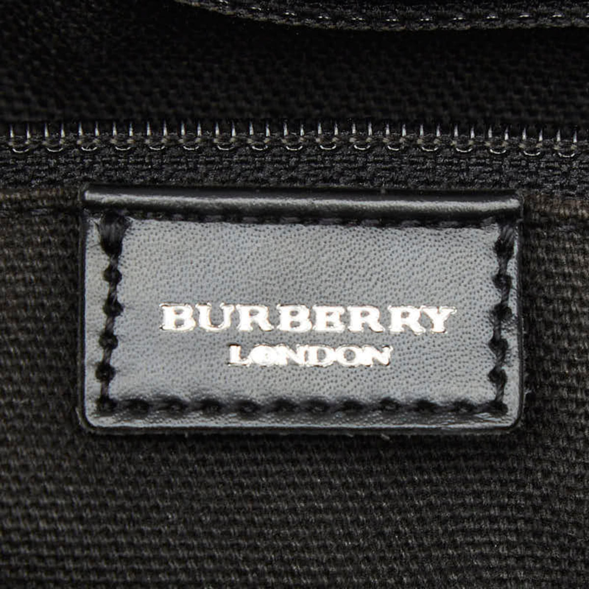 Burberry Beige Black Pvc Leather Handbag (Pre-Owned)