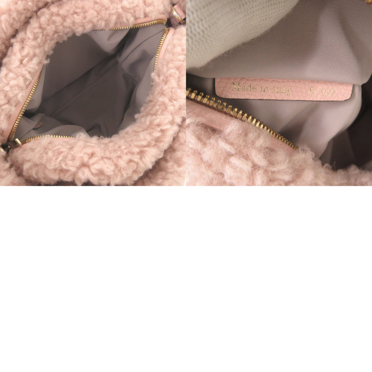 Valextra Pink Leather Wool Handbag (Pre-Owned)