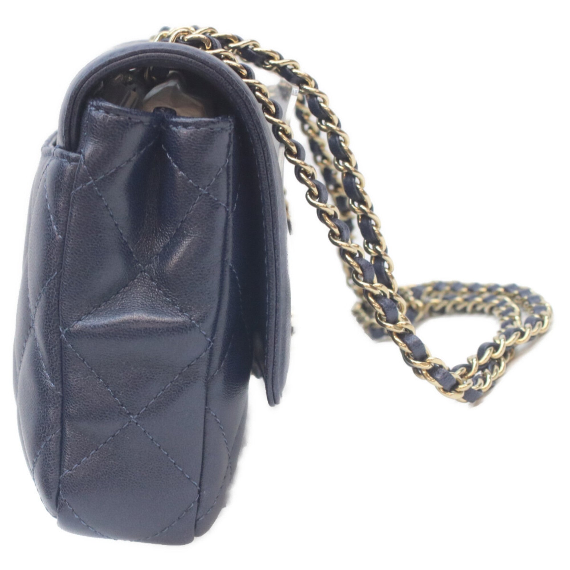 Chanel Navy Leather Shoulder Bag (Pre-Owned)