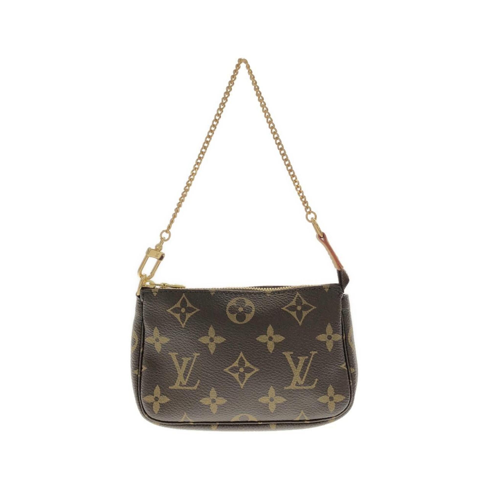 Louis Vuitton Monogram Mini Marron Coated Canvas Pochette Pouch (Pre-Owned)