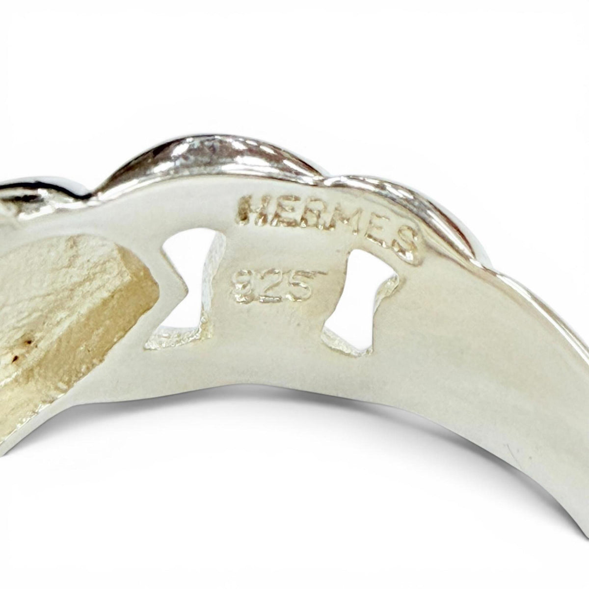 Hermes Silver Silver 925 Band Ring (Pre-Owned)